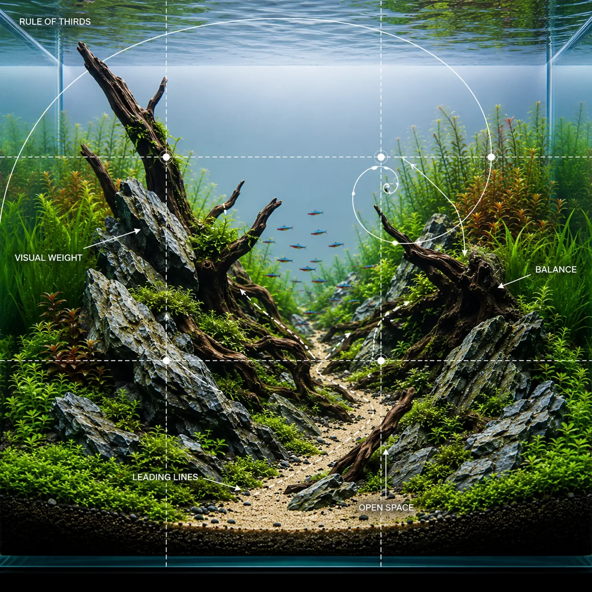 Aquascaping Hardscape Guide: How to Arrange Rocks, Wood, and Open Space