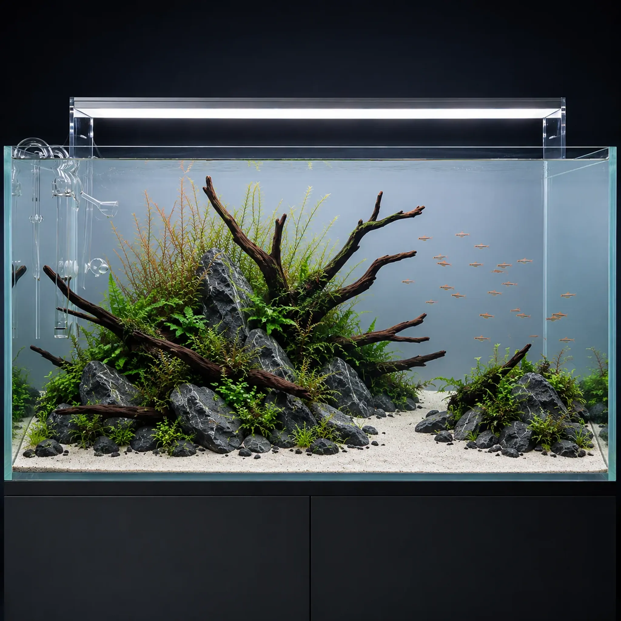 Island Aquascape Guide: Creating a Central Hardscape Layout with Open Swimming Space