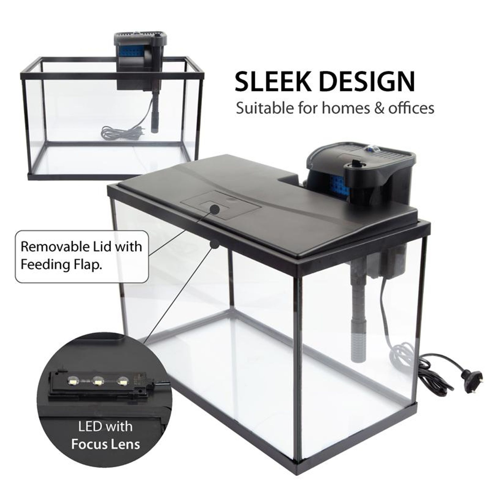 [Resun] 21L Starter Aquarium Fish Tank complete with LED Lights