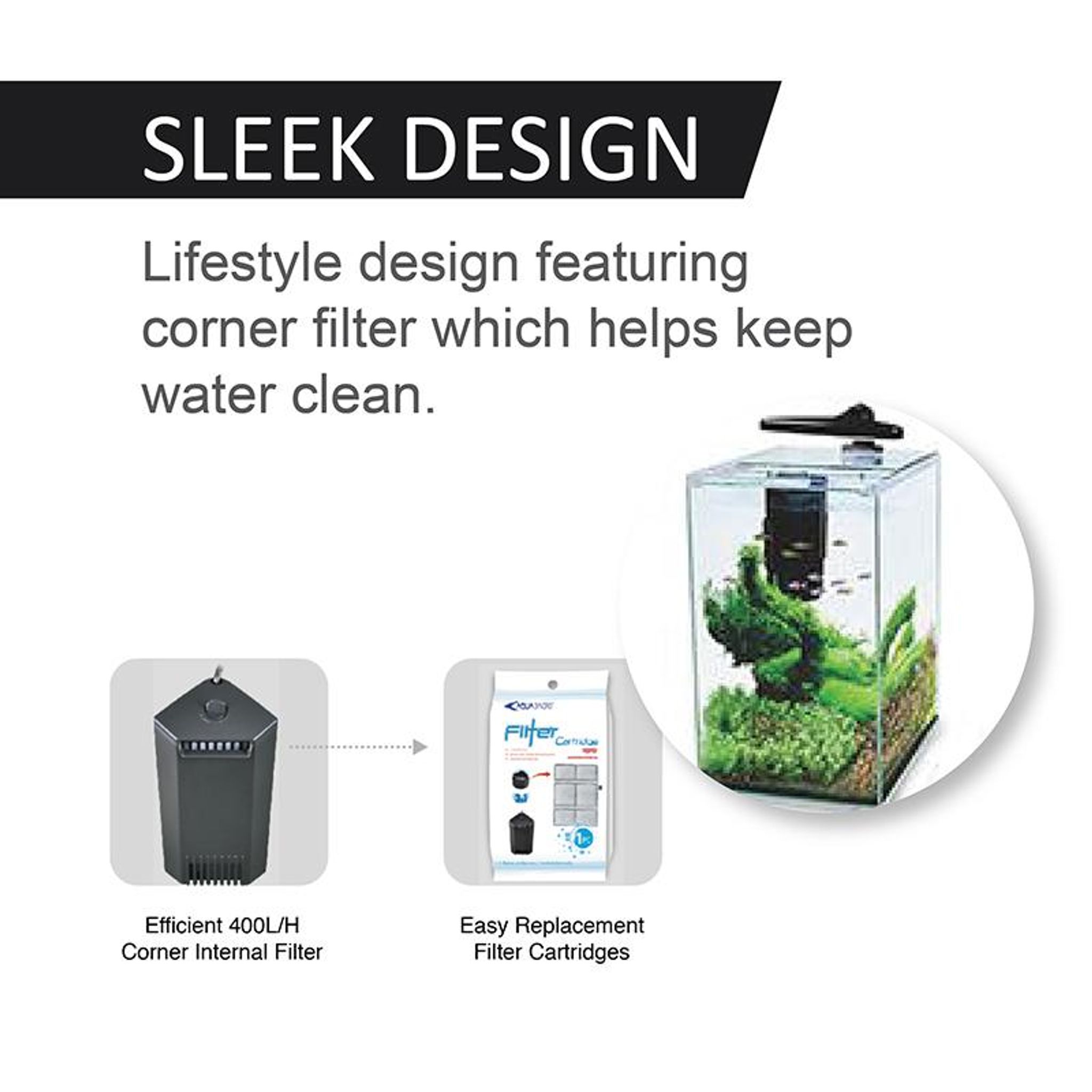 [Aquasyncro] ClearCube Tall Designer Aquarium (with LED Lights
