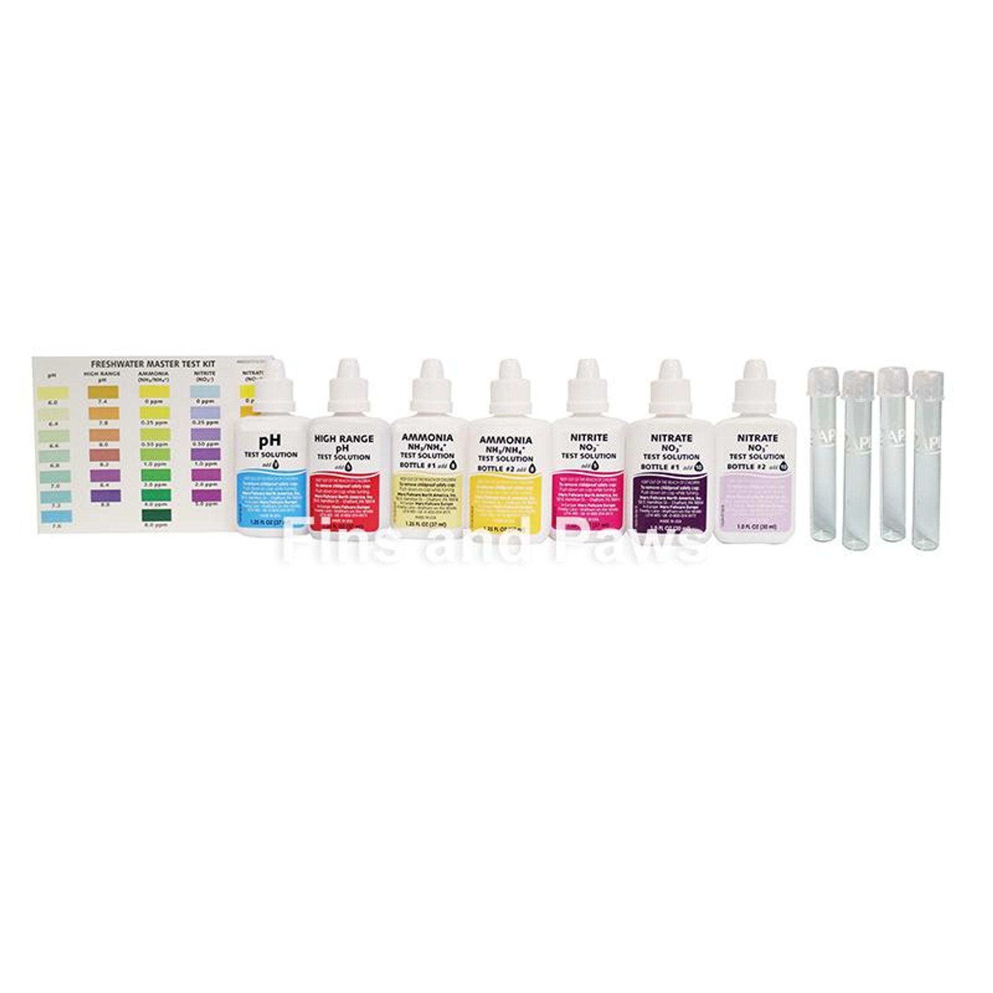 [API] Master Test Kit (pH, High Range pH, Ammonia, Nitrite, and Nitrate)