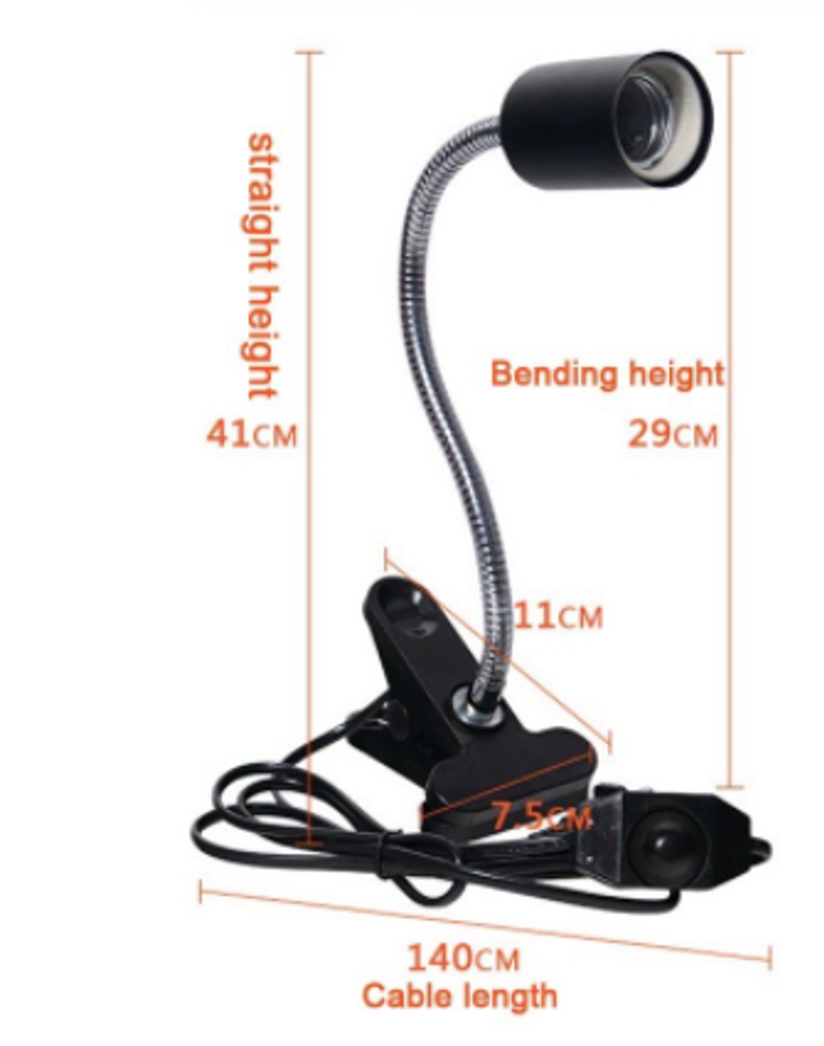 uvb+ uva 3.0 basking clip on light for turtle/ tortoise/ red ear slider/reptile basking lamp kit