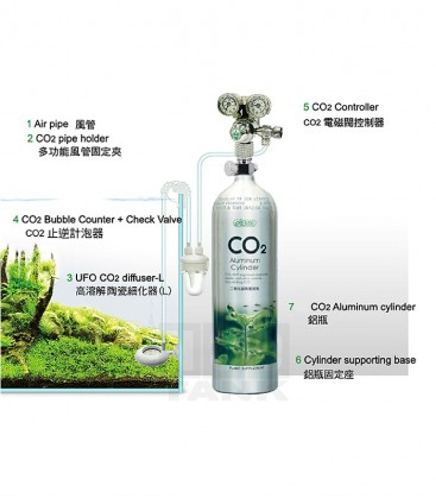 ISTA 2L CO2 ALUMINIUM CYLINDER SET