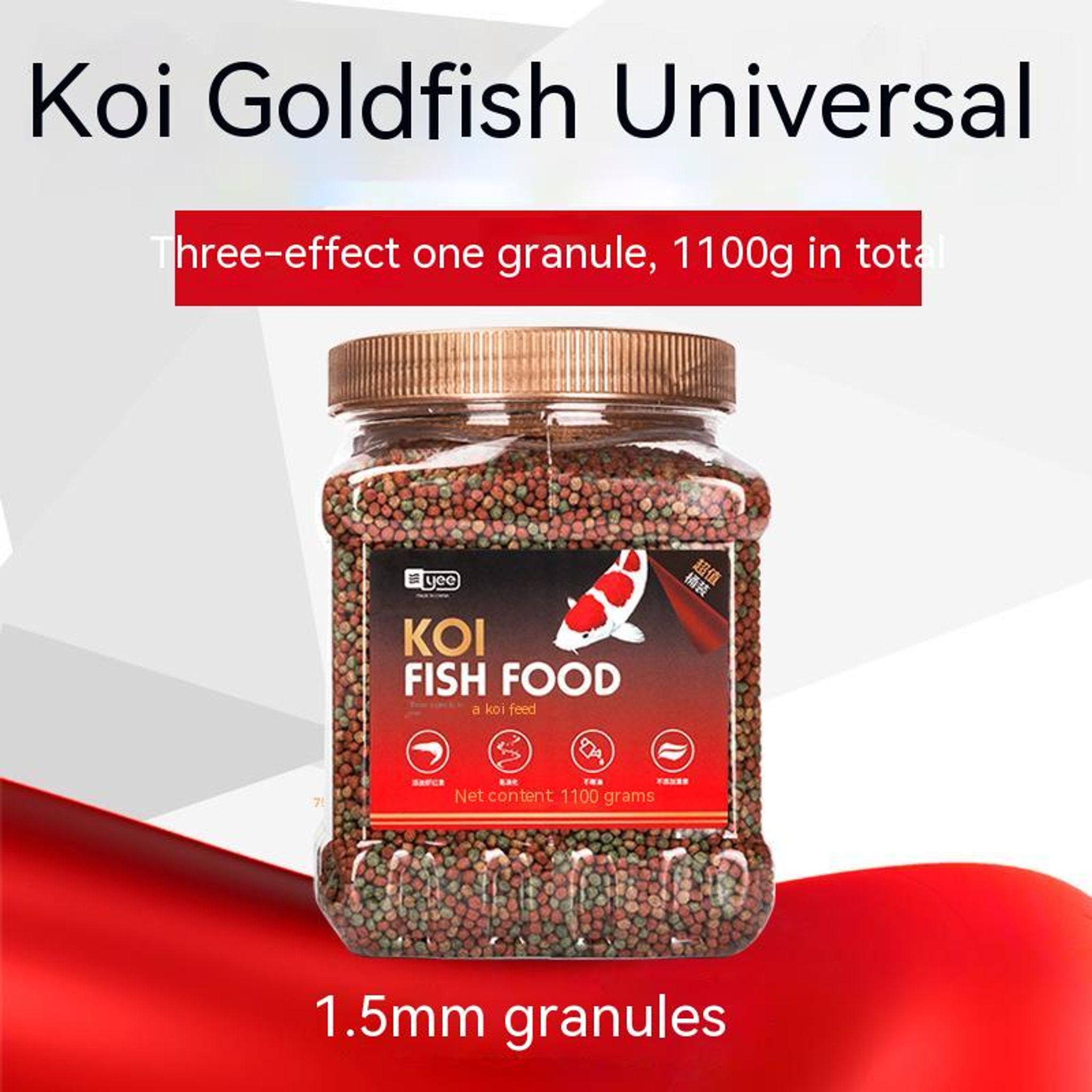 YEE KOI Food, Triple-Effect Fish Food Pellet, KOI Fish Grain To Provide Nutrition & Vitamins, Aquarium Food