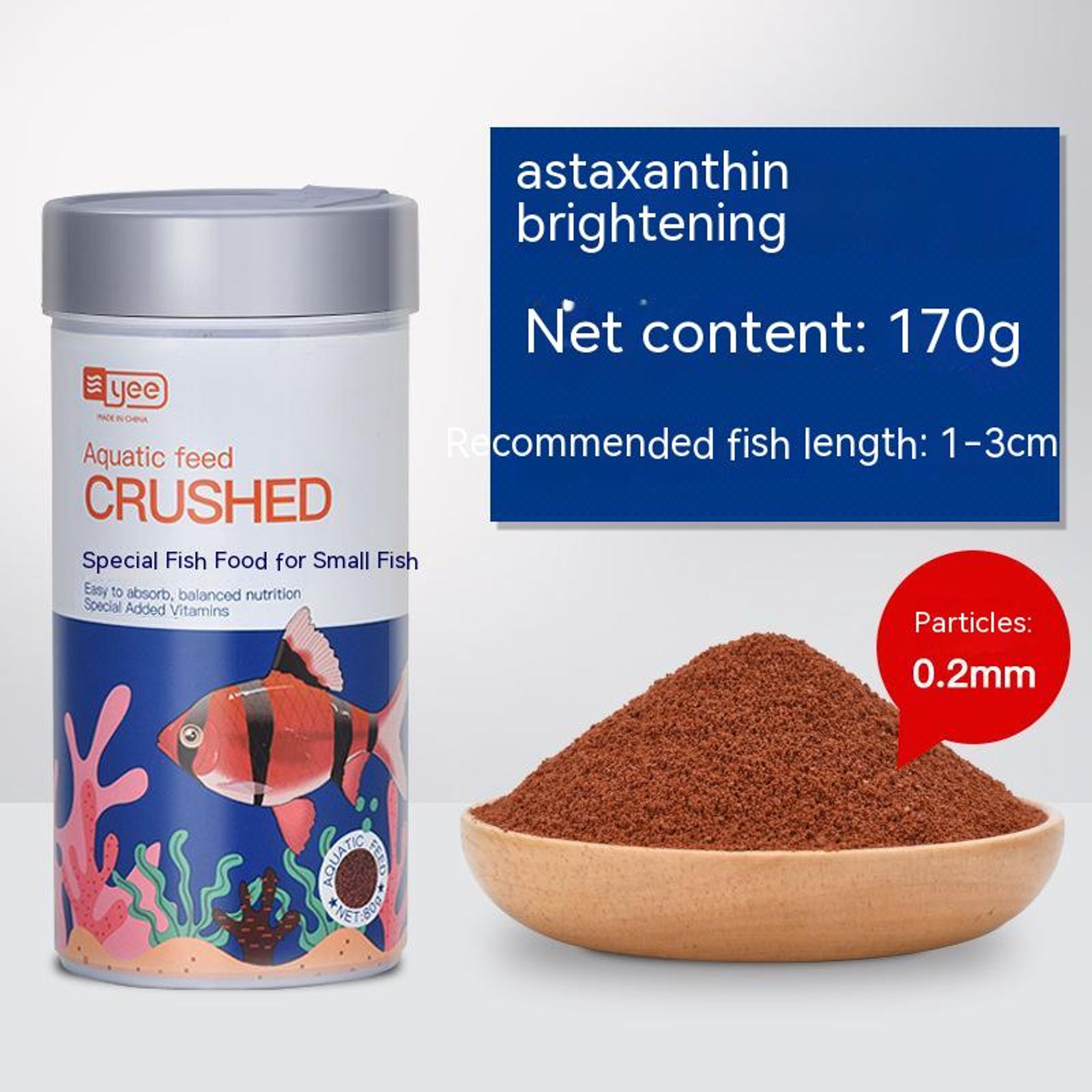 YEE Fish Food For Small Fish, Aquarium Food With Small Particles, Rich In Spirulina And Nutrition, No Chemical Adhesives