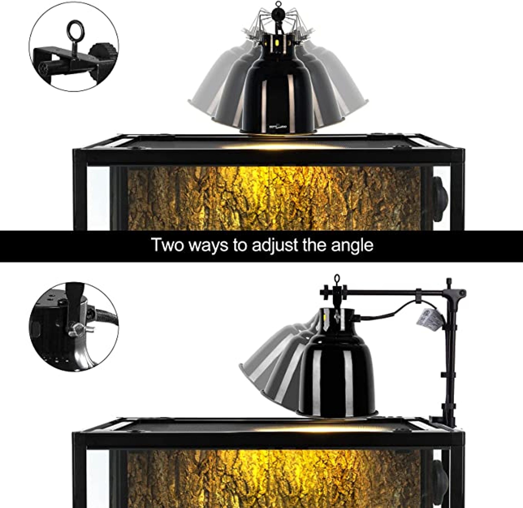 ReptiZoo Multifunction Deep Dome Lamp Fixture (Fully covers UVB bulbs)