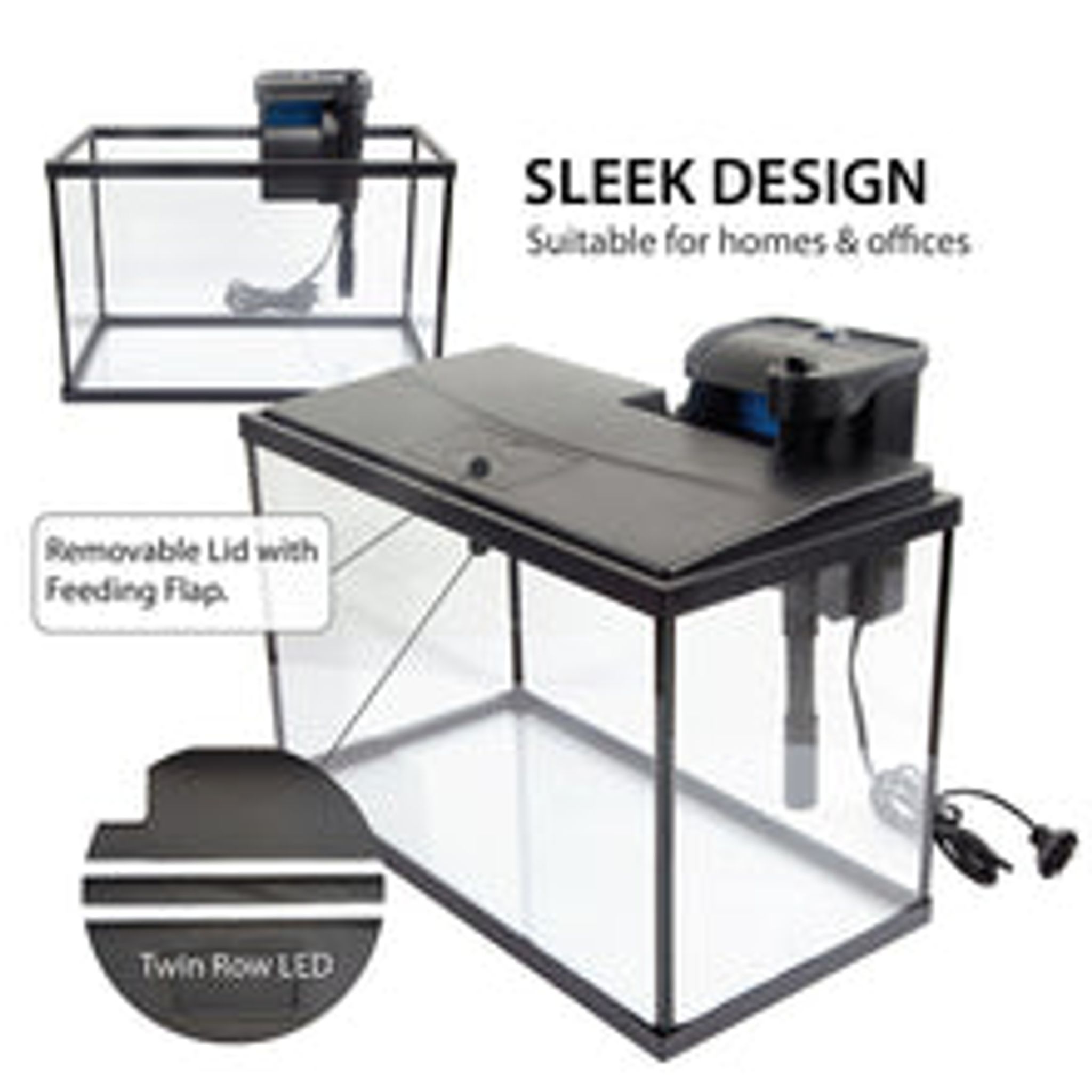 [Resun] 109L Grand Starter Aquarium Tank for Tropical Fishes, Goldfish, Flowerhorn complete with LED Lights and Filter