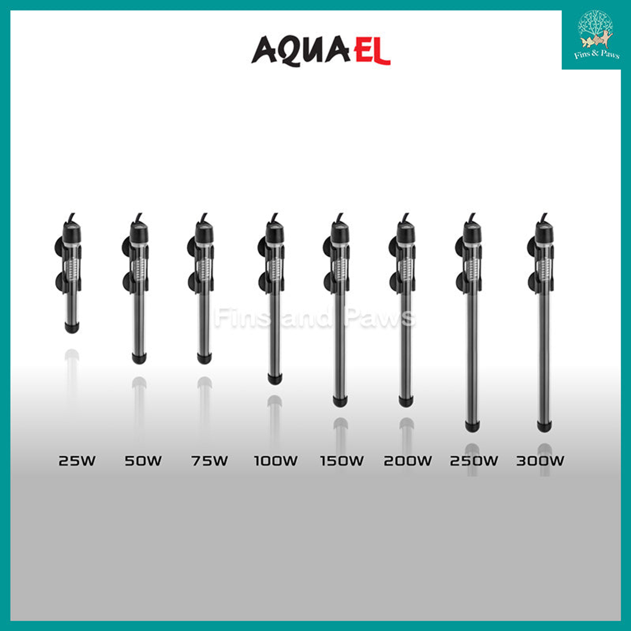 [Aquael] PLATINUM Glass Heater with Electronic Thermostat for Freshwater and Marine Aquarium