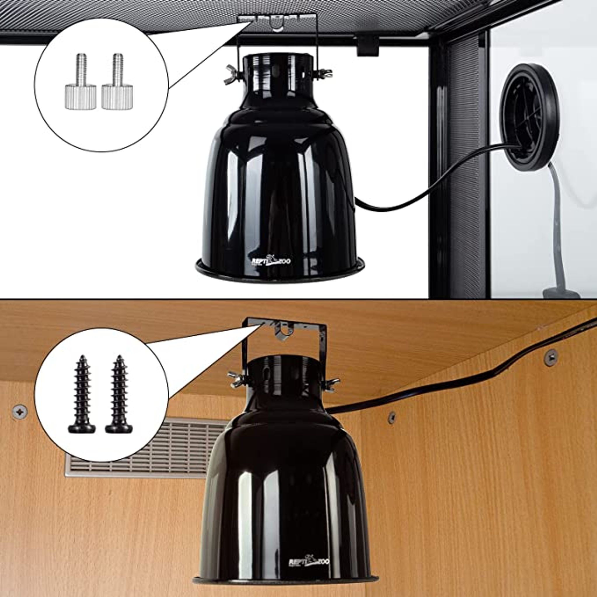 ReptiZoo Multifunction Deep Dome Lamp Fixture (Fully covers UVB bulbs)