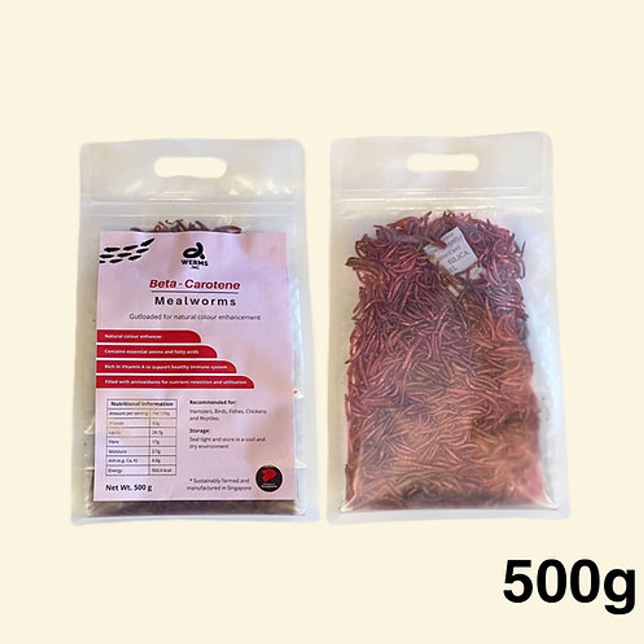 Dried Beta-Carotene Mealworms