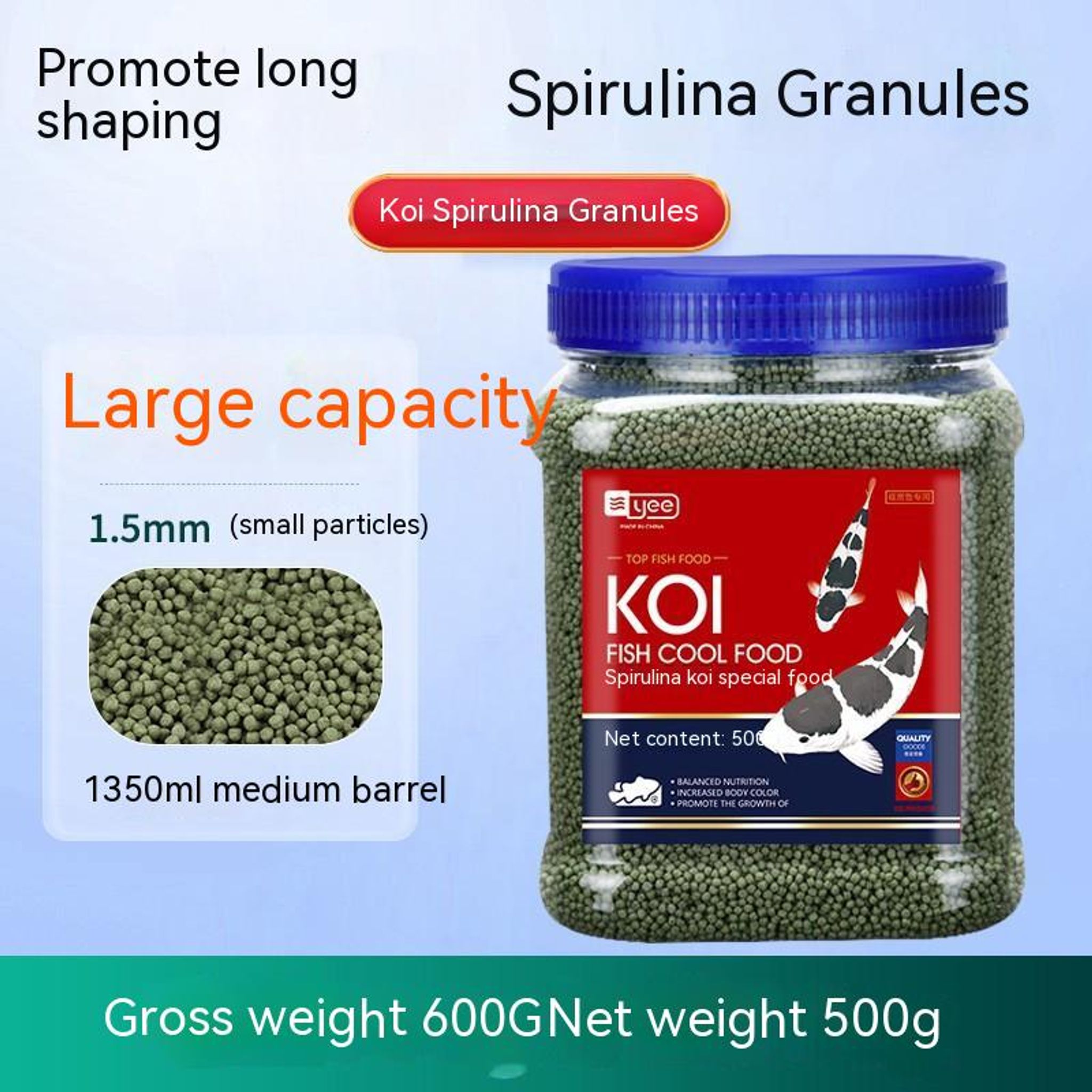 YEE KOI Food, Triple-Effect Fish Food Pellet, KOI Fish Grain To Provide Nutrition & Vitamins, Aquarium Food
