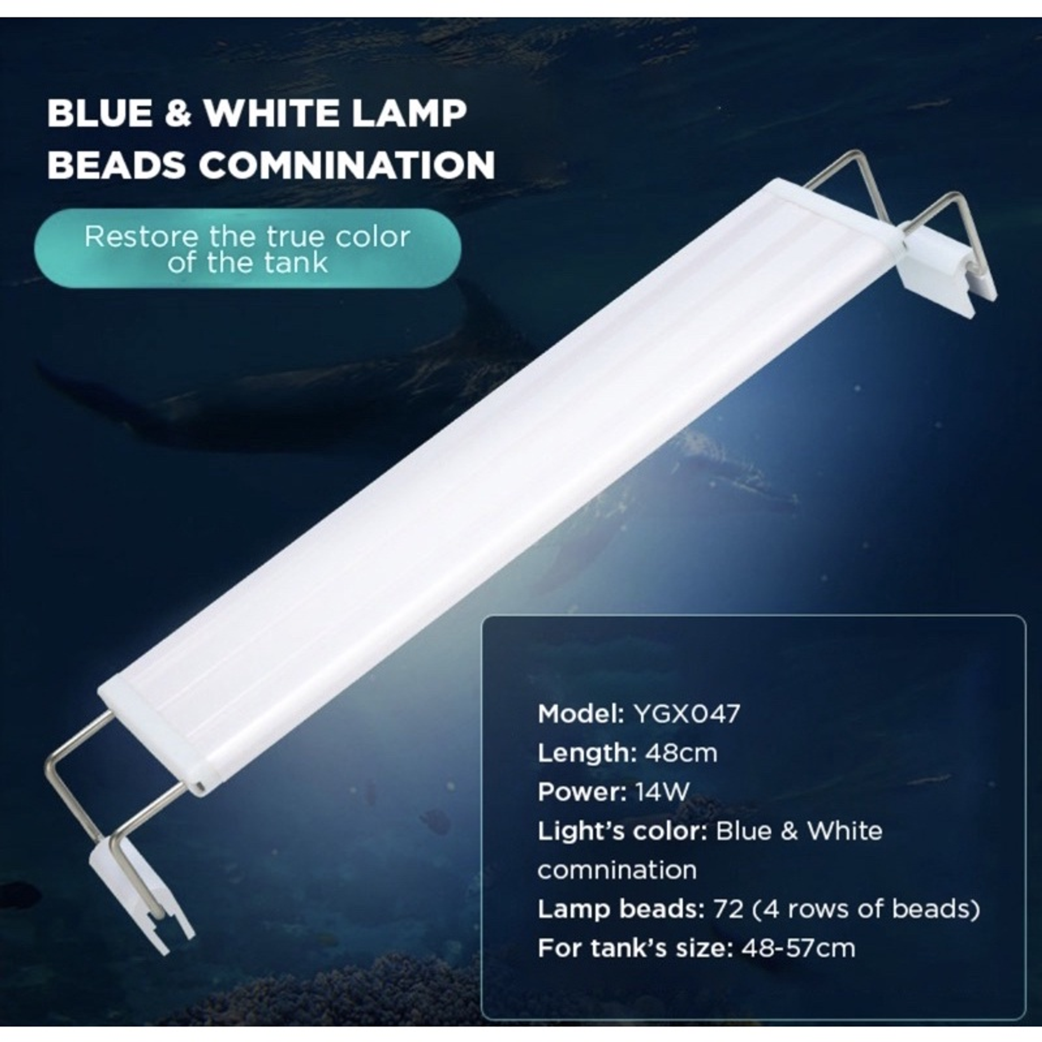 [YEE] Aquarium LED Light for fish tank and aquarium height brightness and quality