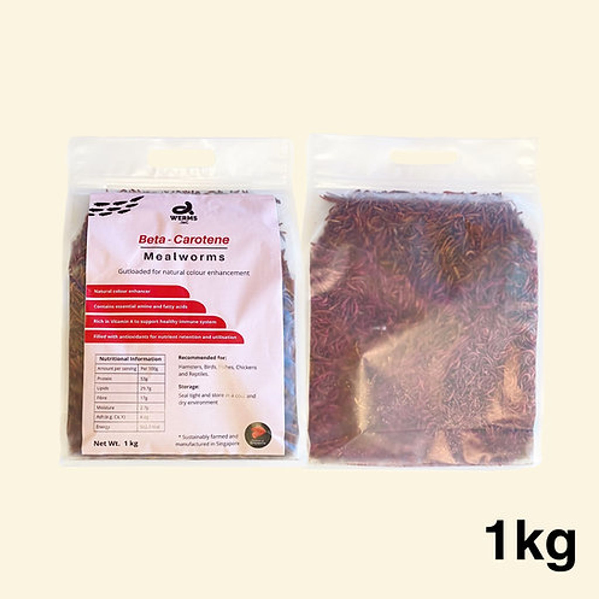 Dried Beta-Carotene Mealworms