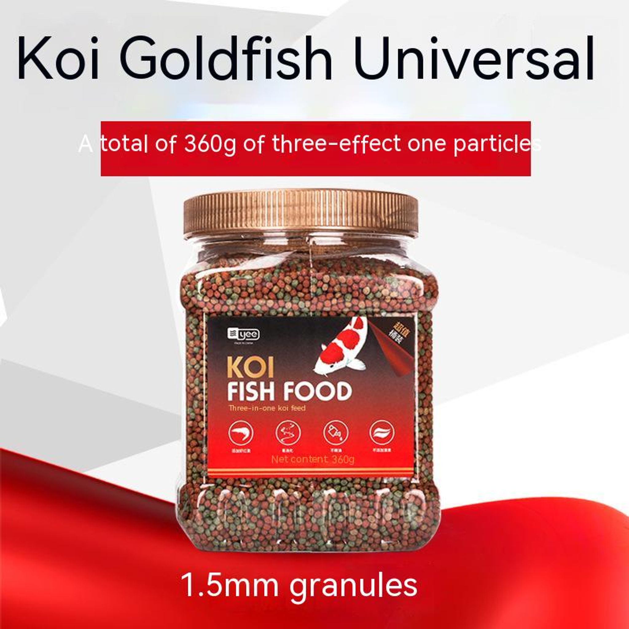 YEE KOI Food, Triple-Effect Fish Food Pellet, KOI Fish Grain To Provide Nutrition & Vitamins, Aquarium Food