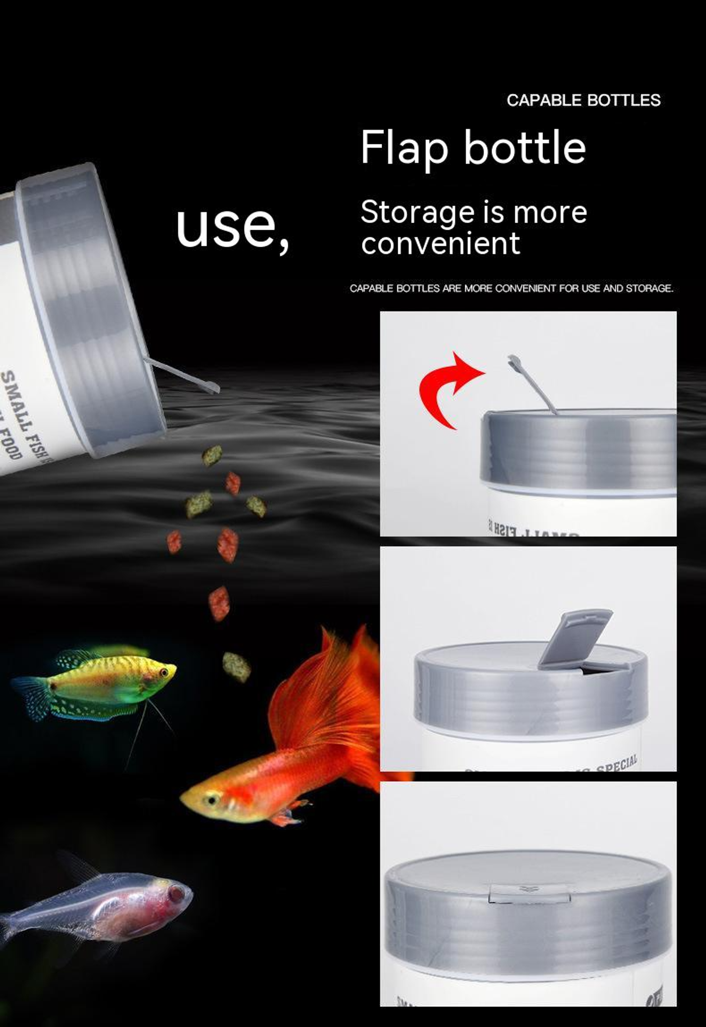 YEE Fish Food For Small Fish, Aquarium Food With Small Particles, Rich In Spirulina And Nutrition, No Chemical Adhesives