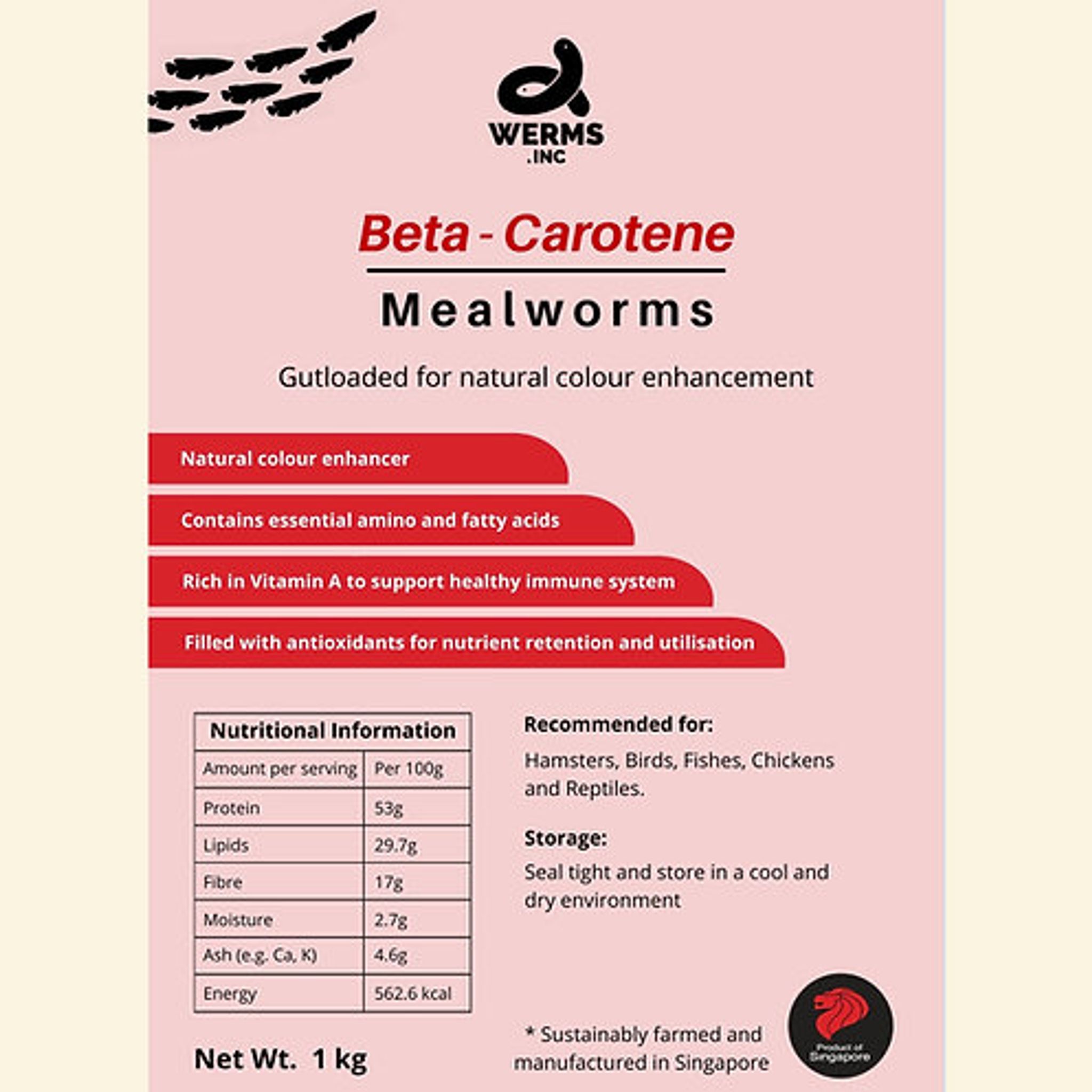 Dried Beta-Carotene Mealworms