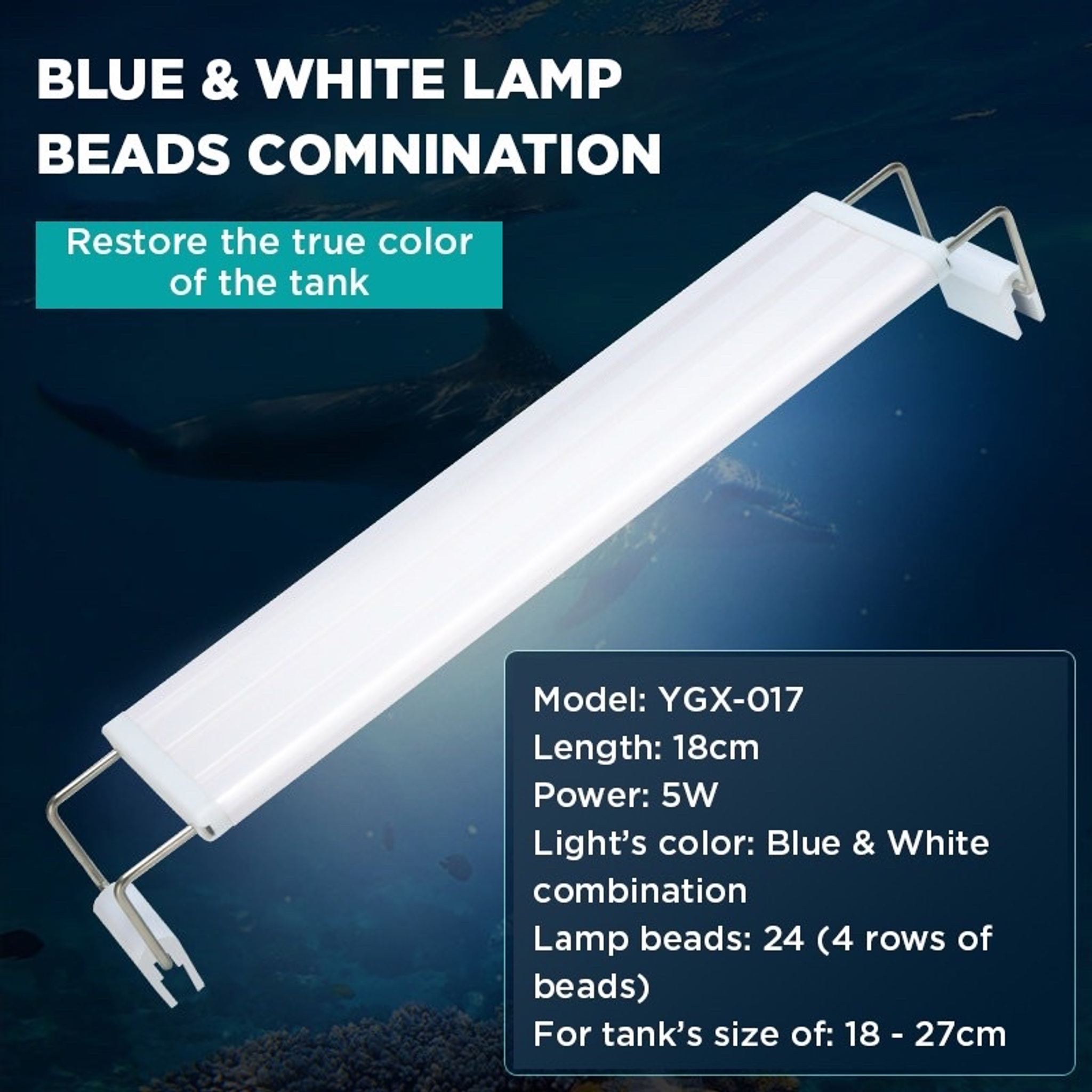 [YEE] Aquarium LED Light for fish tank and aquarium height brightness and quality