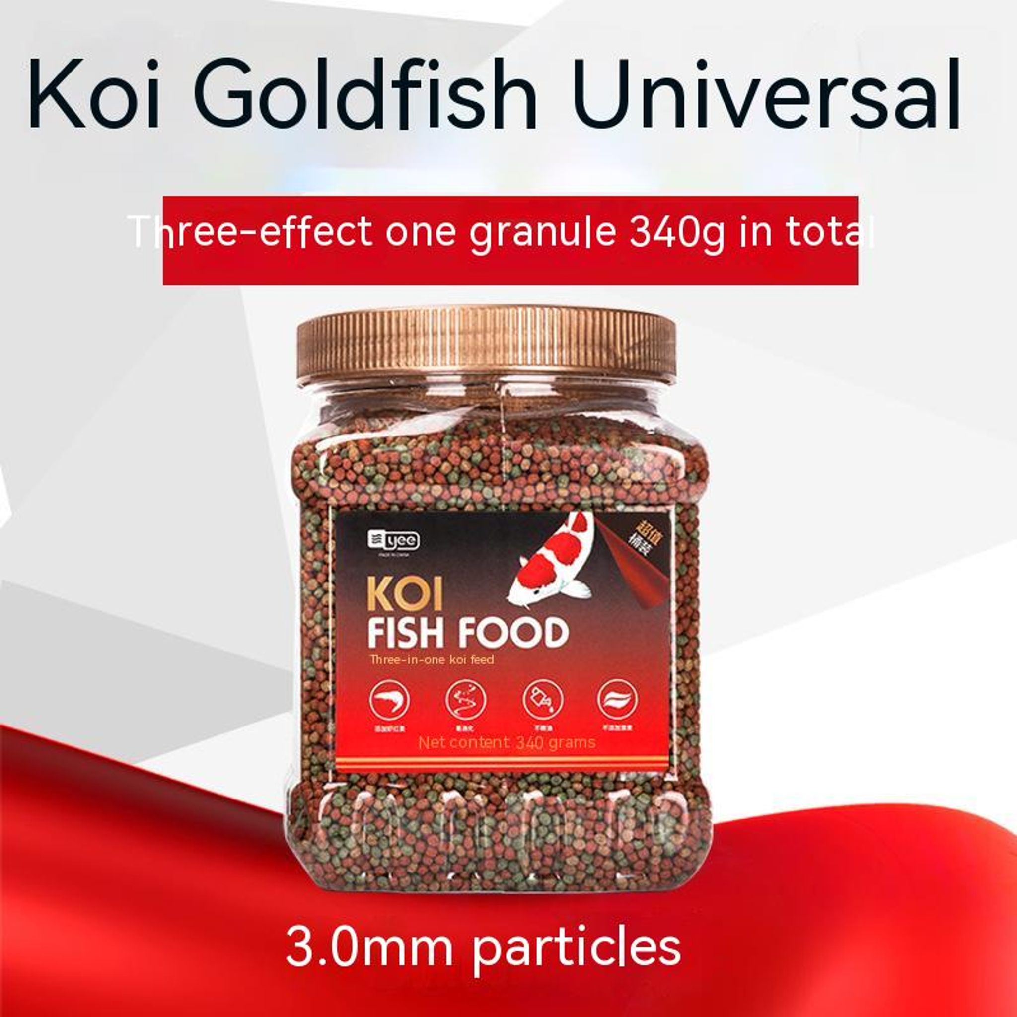 YEE KOI Food, Triple-Effect Fish Food Pellet, KOI Fish Grain To Provide Nutrition & Vitamins, Aquarium Food