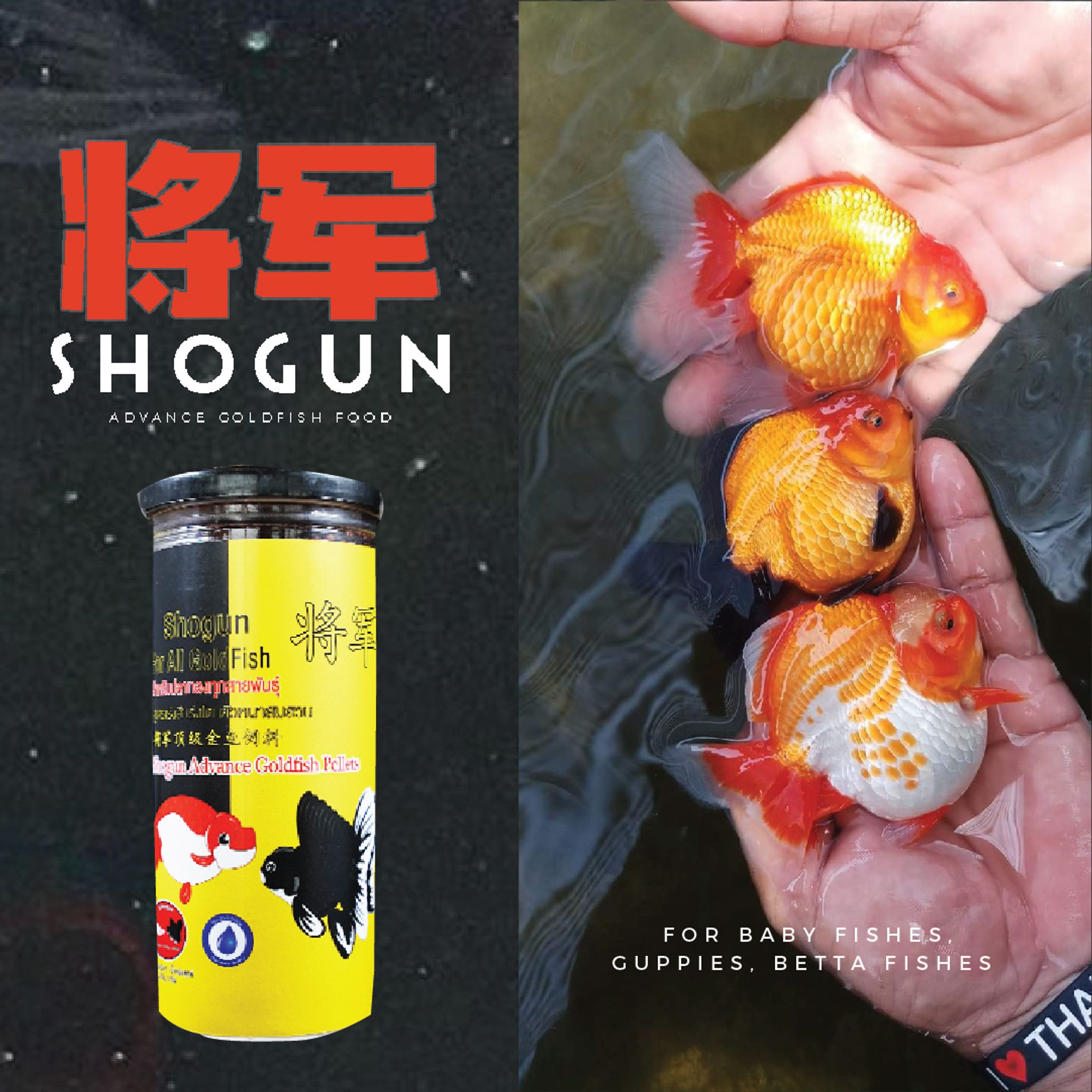 SHOGUN Advance Goldfish Pellets Sinking Yellow Bottle Rush-To-Growth Formula 270g SSS Pellet Size
