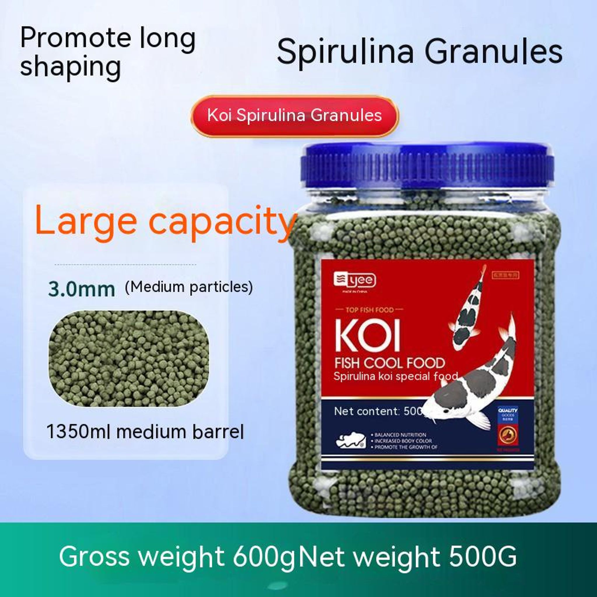 YEE KOI Food, Triple-Effect Fish Food Pellet, KOI Fish Grain To Provide Nutrition & Vitamins, Aquarium Food
