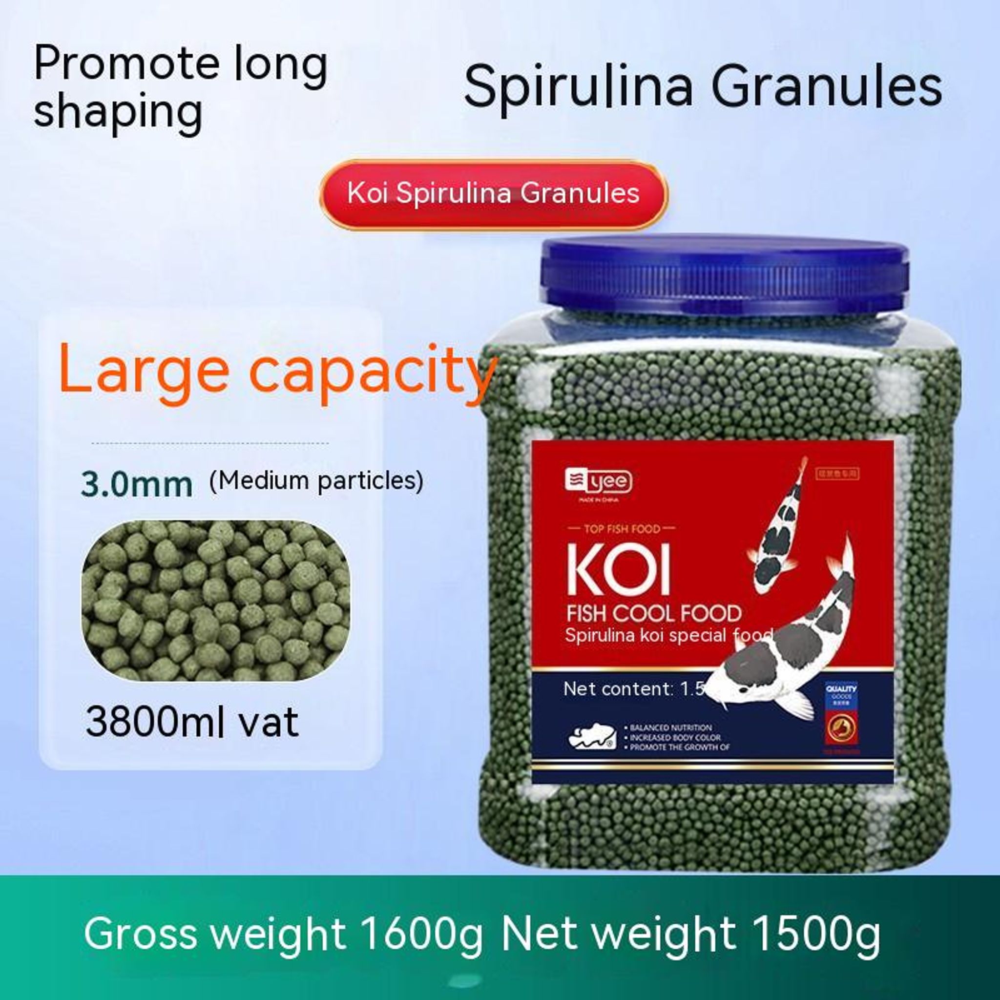 YEE KOI Food, Triple-Effect Fish Food Pellet, KOI Fish Grain To Provide Nutrition & Vitamins, Aquarium Food