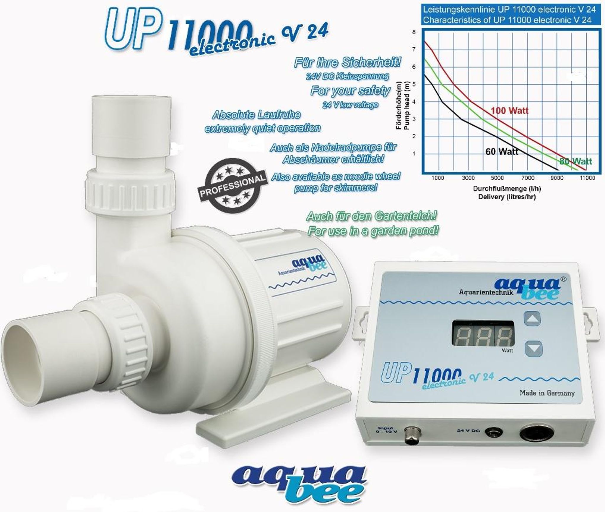 AQUABEE UP11000 UNIVERSAL CENTRIFUGAL PUMP ELECTRONIC 24V DC (A