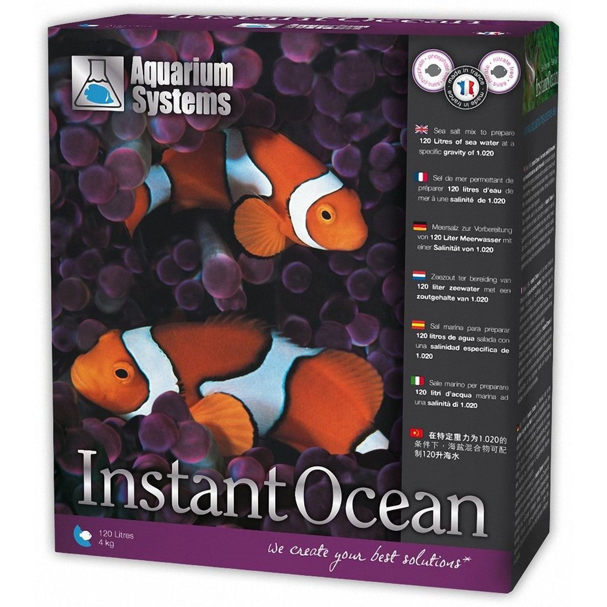 AQUARIUM SYSTEMS SEA SALT INSTANT OCEAN 4KG/120L