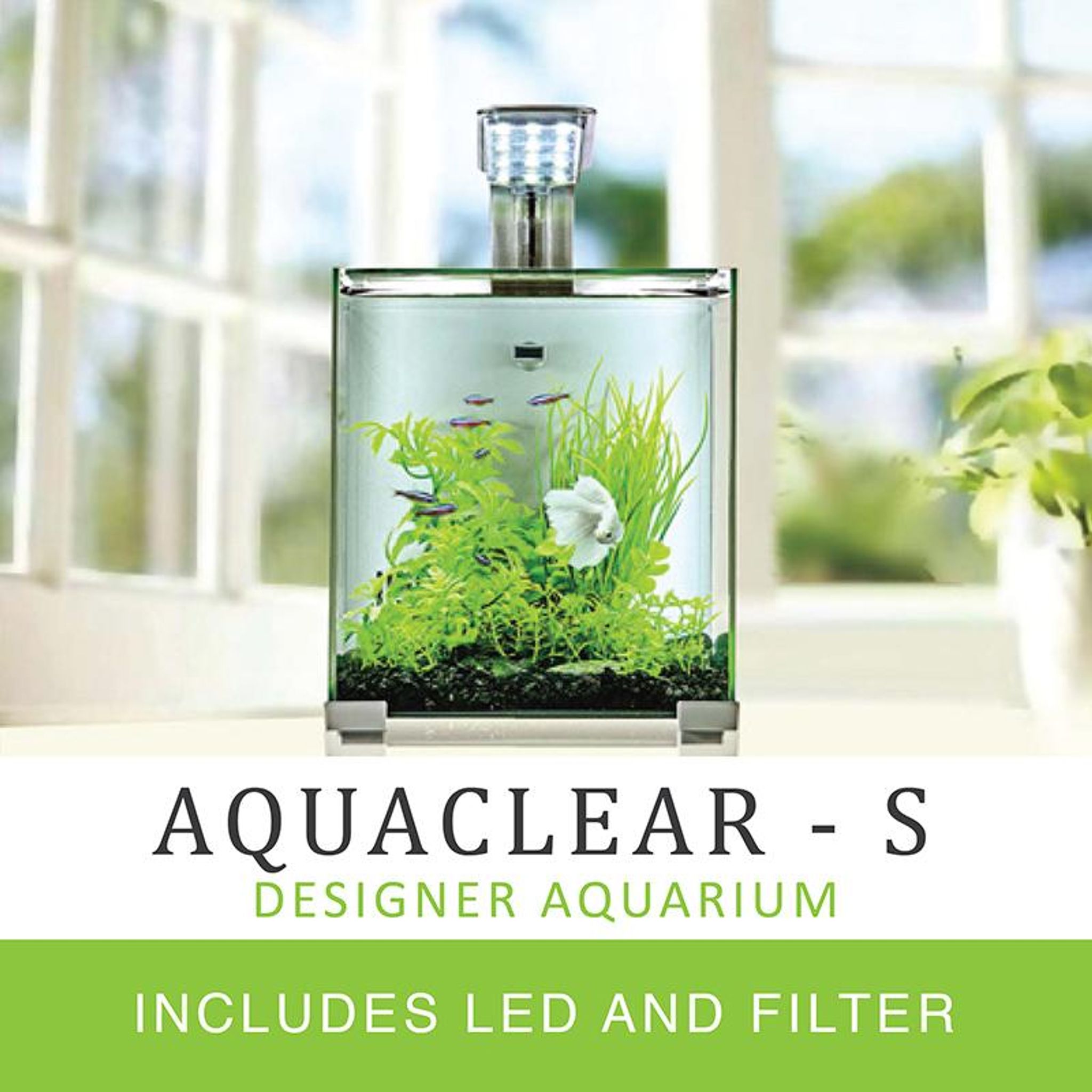 [Aquasyncro] Aquaclear-S Designer Aquarium Fish Tank (with LED
