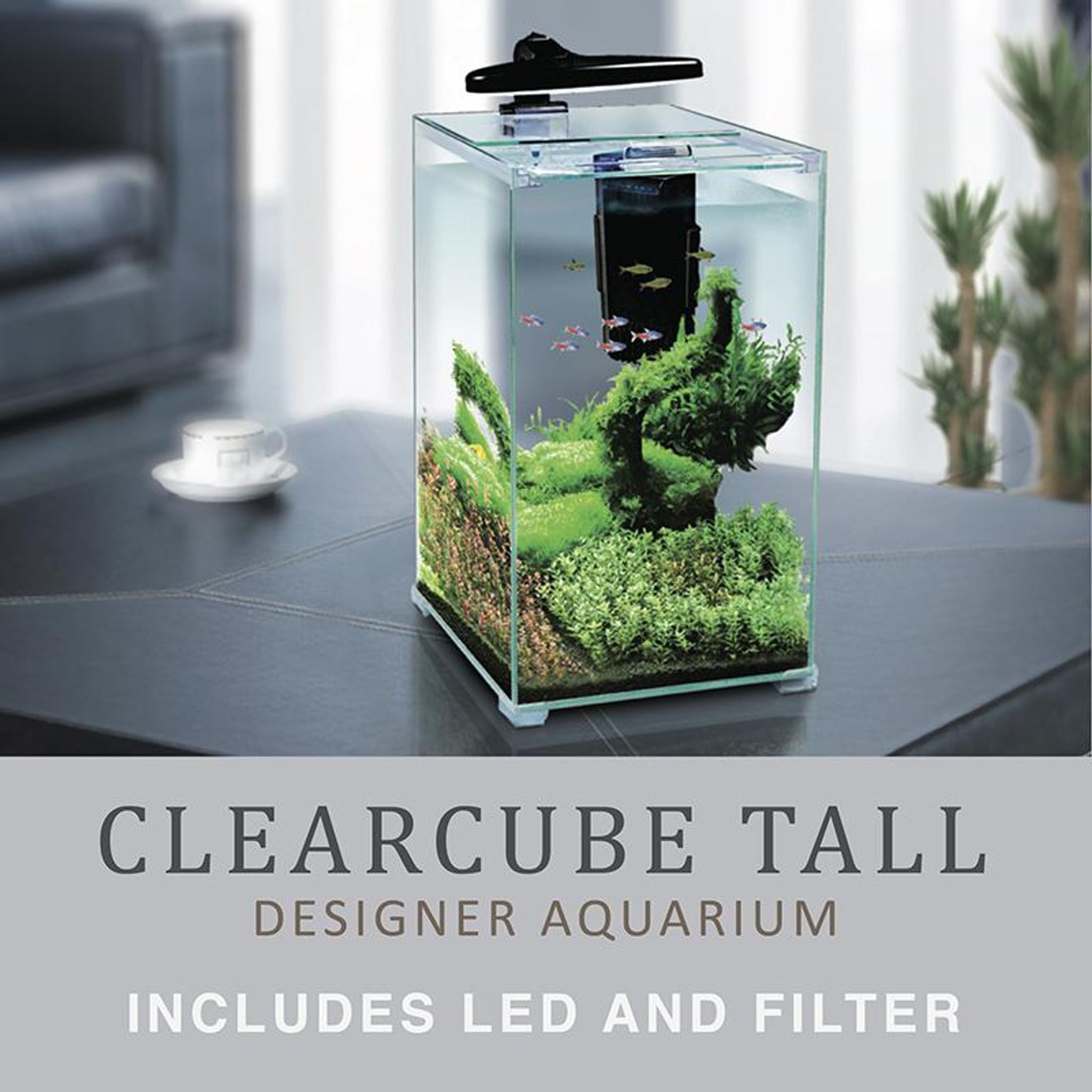 [Aquasyncro] ClearCube Tall Designer Aquarium (with LED Lights