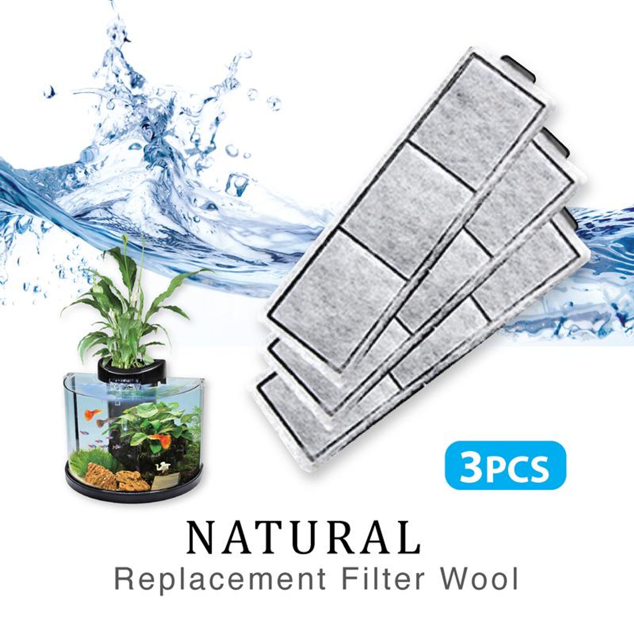 [Aquasyncro] 3pcs Replacement Filter Wool for Tabletop Hydropon