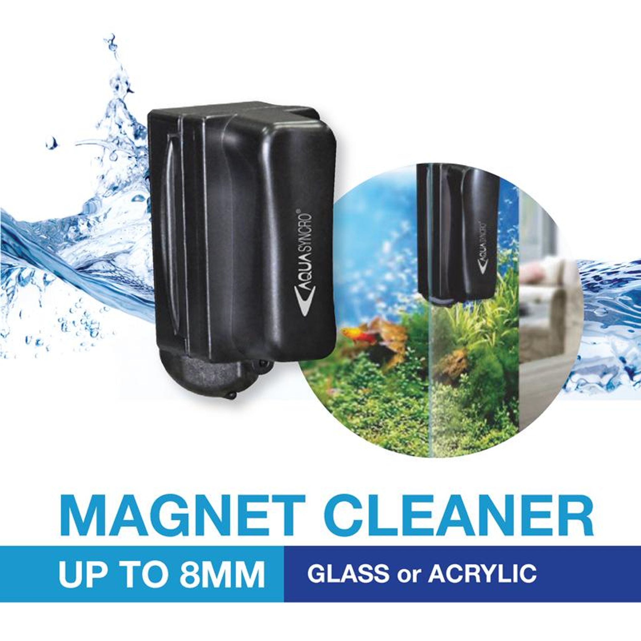 [Aquasyncro] Magnetic Algae Cleaner for Glass and Acrylic (up to 8mm)