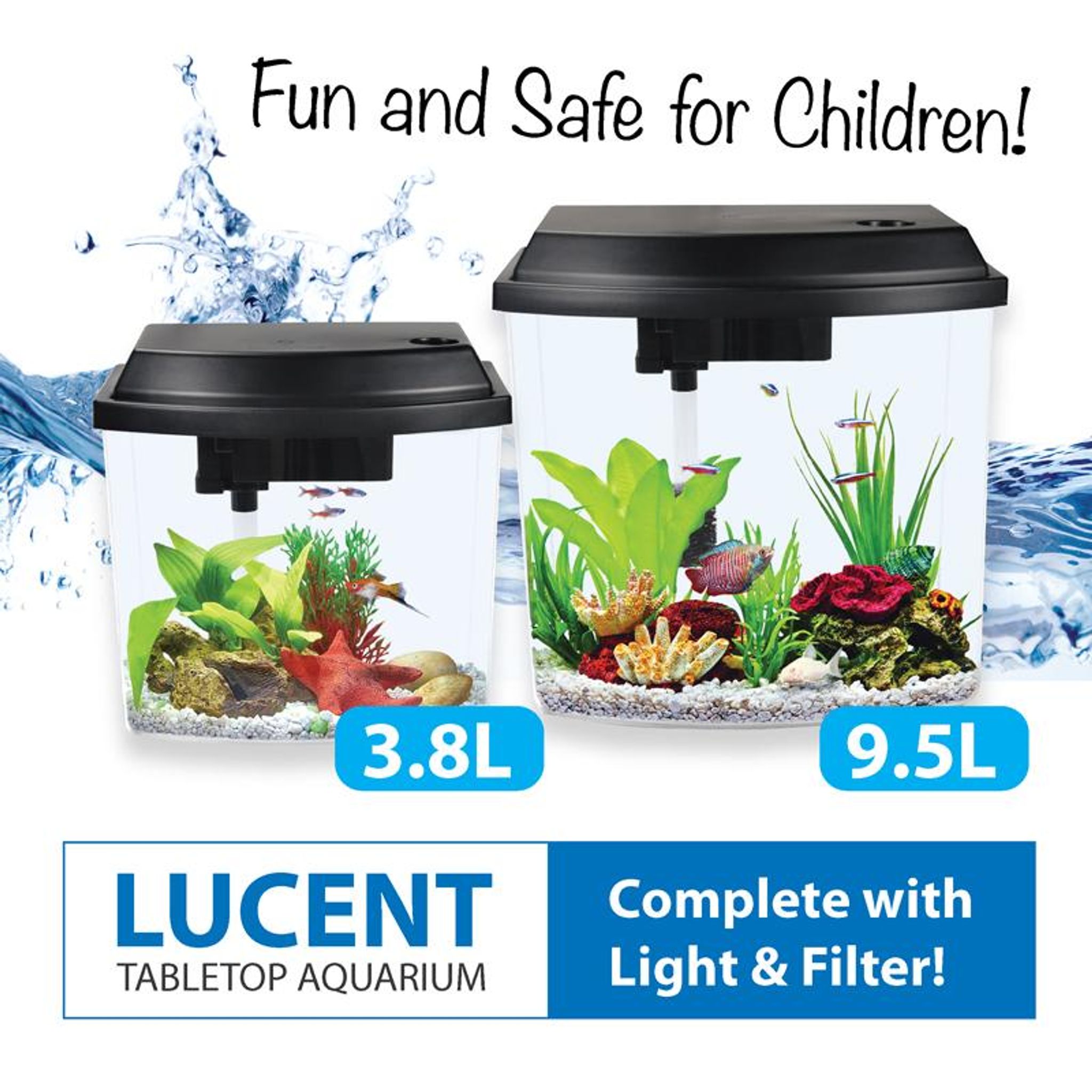 [Resun] 3.8L Lucent Acrylic Tabletop Aquarium Fish Tank (with LED Light)