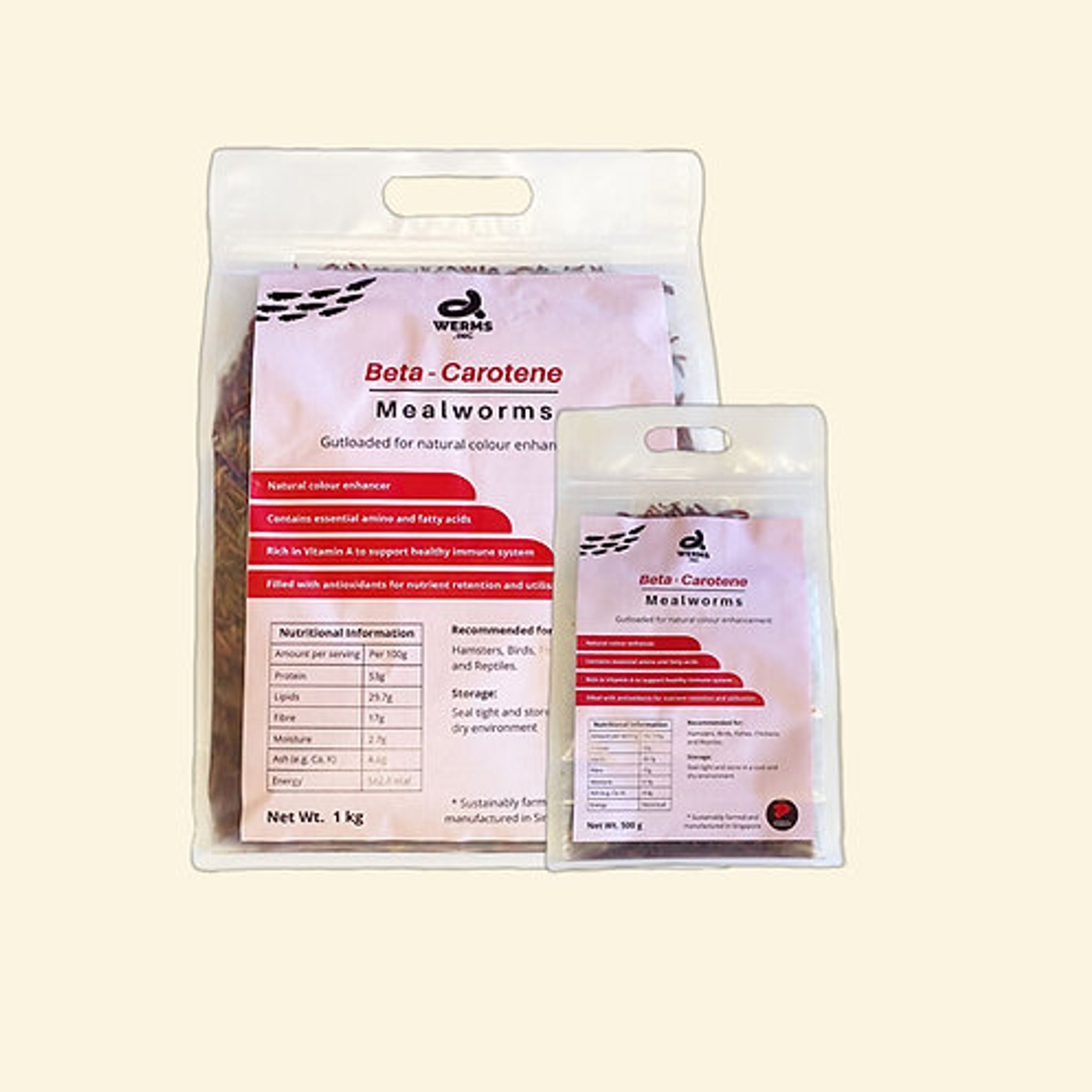 Dried Beta-Carotene Mealworms