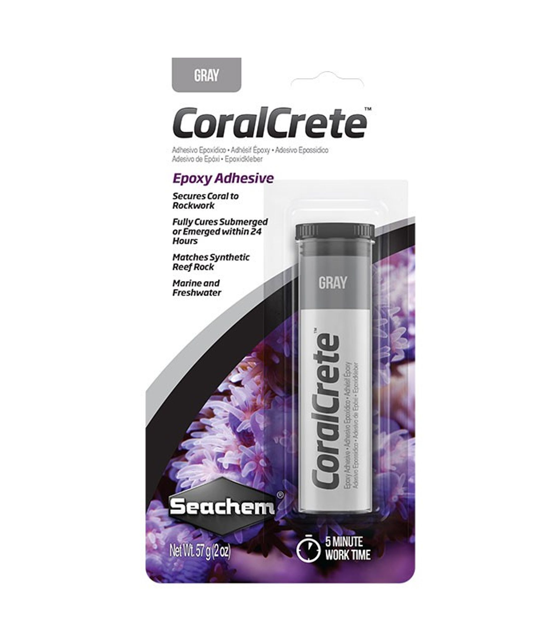 SEACHEM CORALCRETE EPOXY ADHESIVE - GREY (SC-3120)