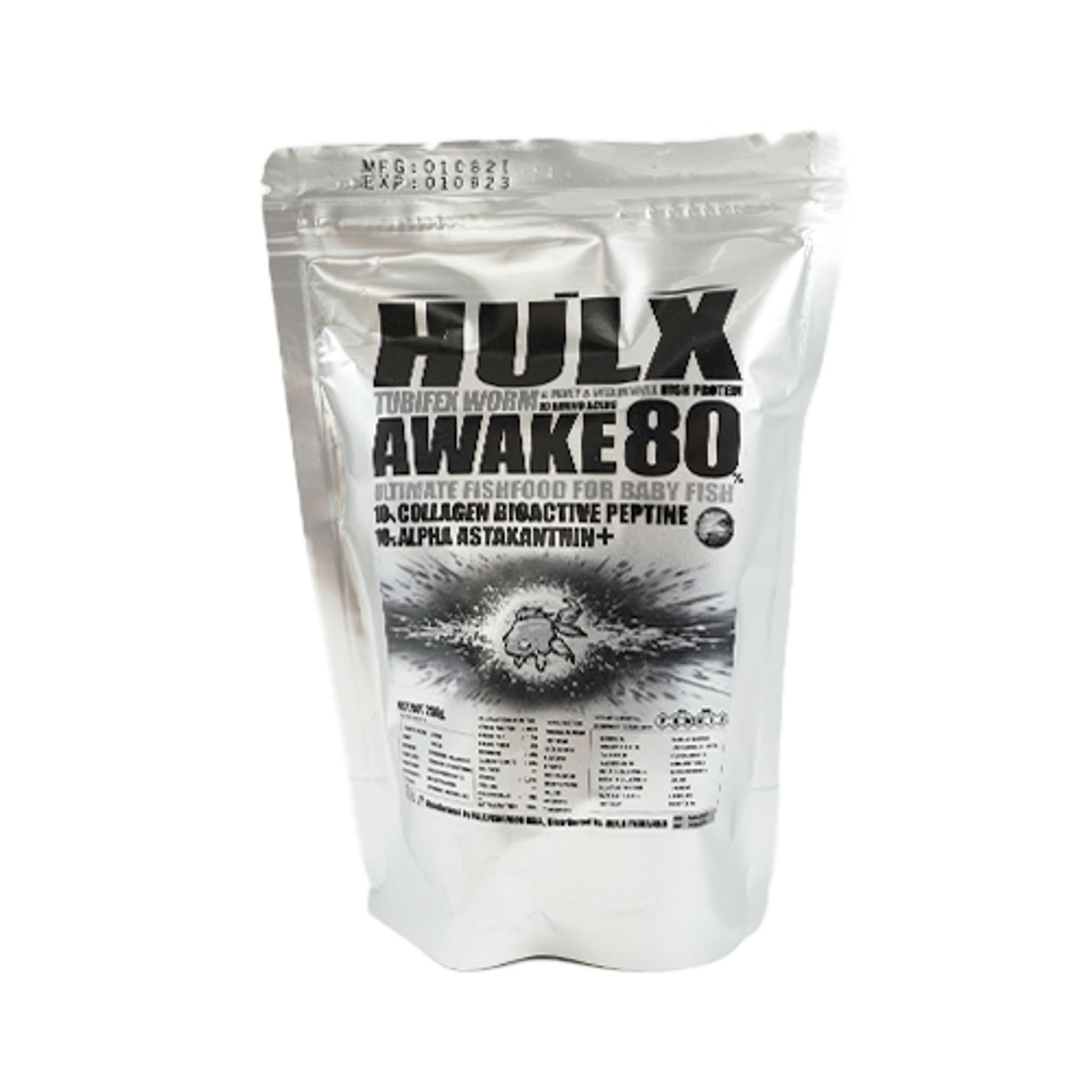 HULX SILVER Goldfish Food Tubifex Worm & Whey & Vitamin Mix High Protein 10 Amino Acid Awake 80 Ultimate Fish Food