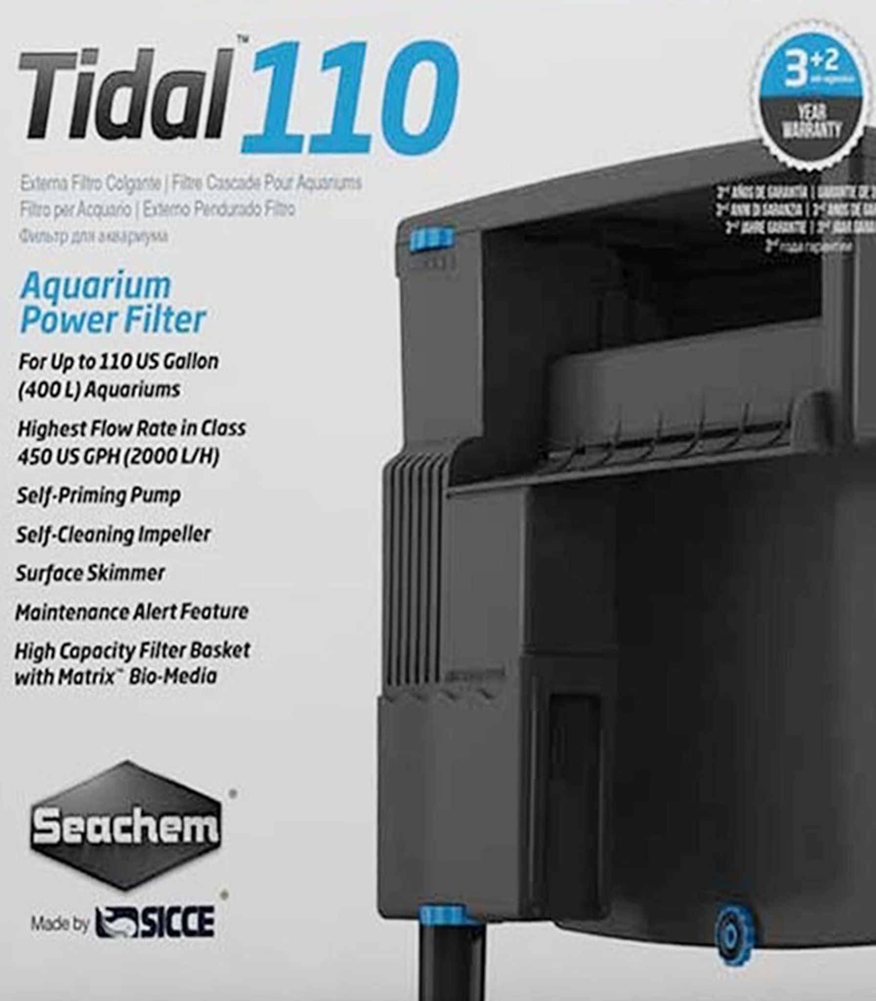 SEACHEM TIDAL 110 AQUARIUM POWER FILTER (SC-6524)