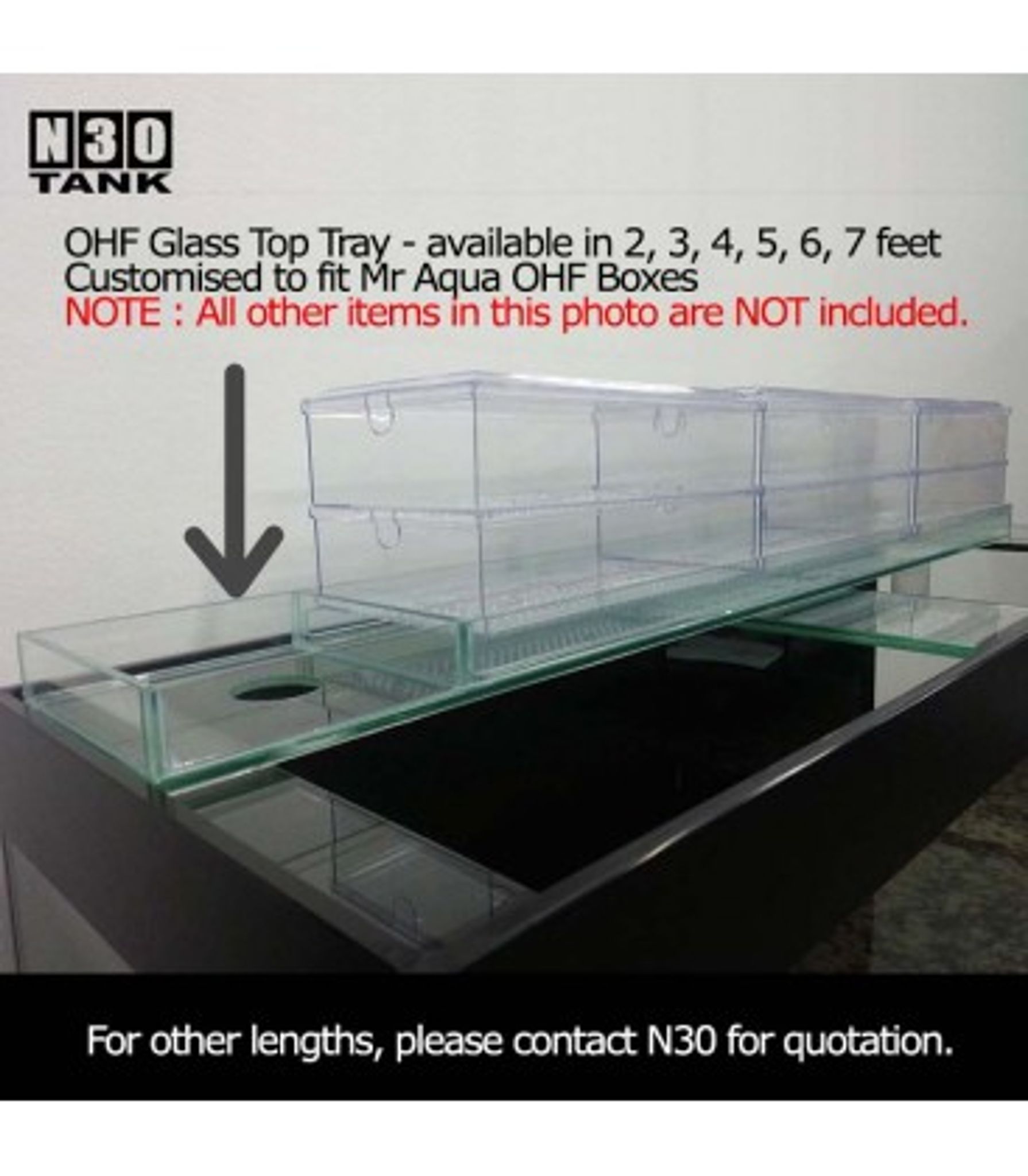 GLASS TOP TRAY - OVERHEAD FILTER (OHF)