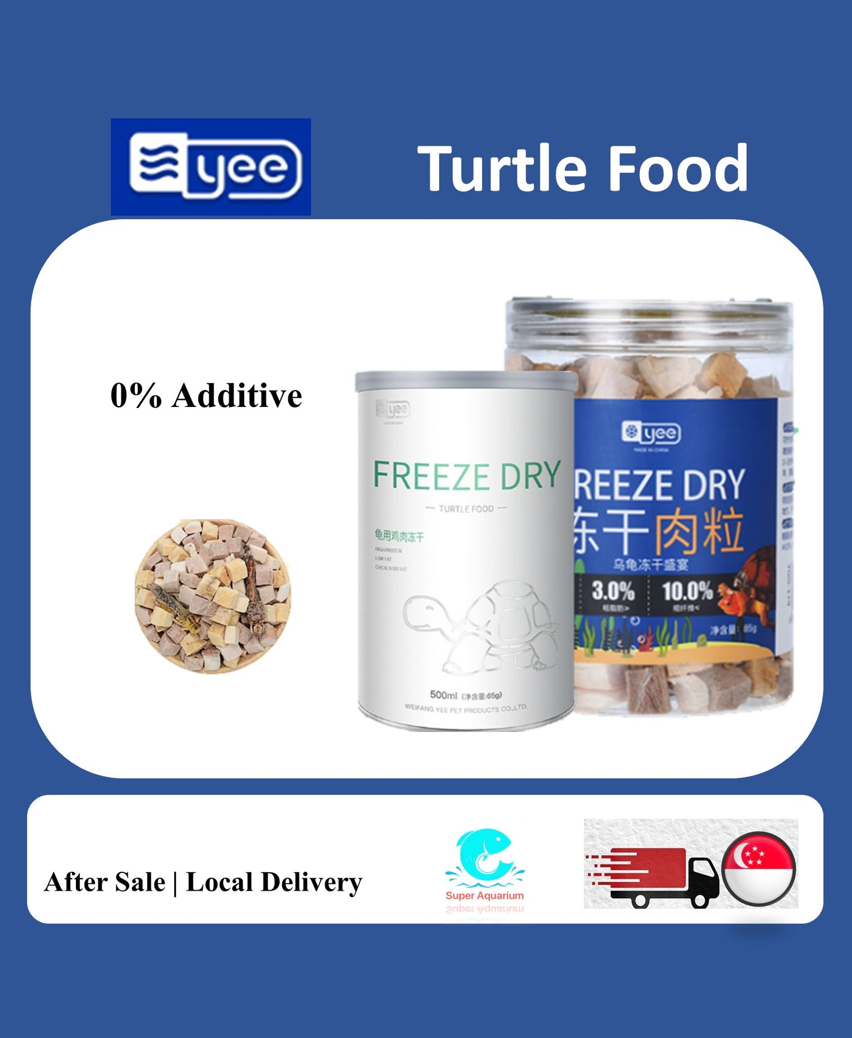 [Yee] turtle food with 5 type of meat shrimp chicken fish high calcium