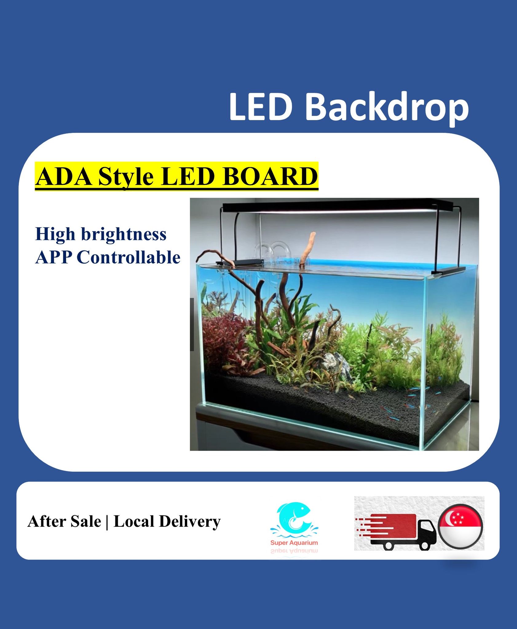[Pre-Order] Aquarium LED backdrop screen panel ADA style