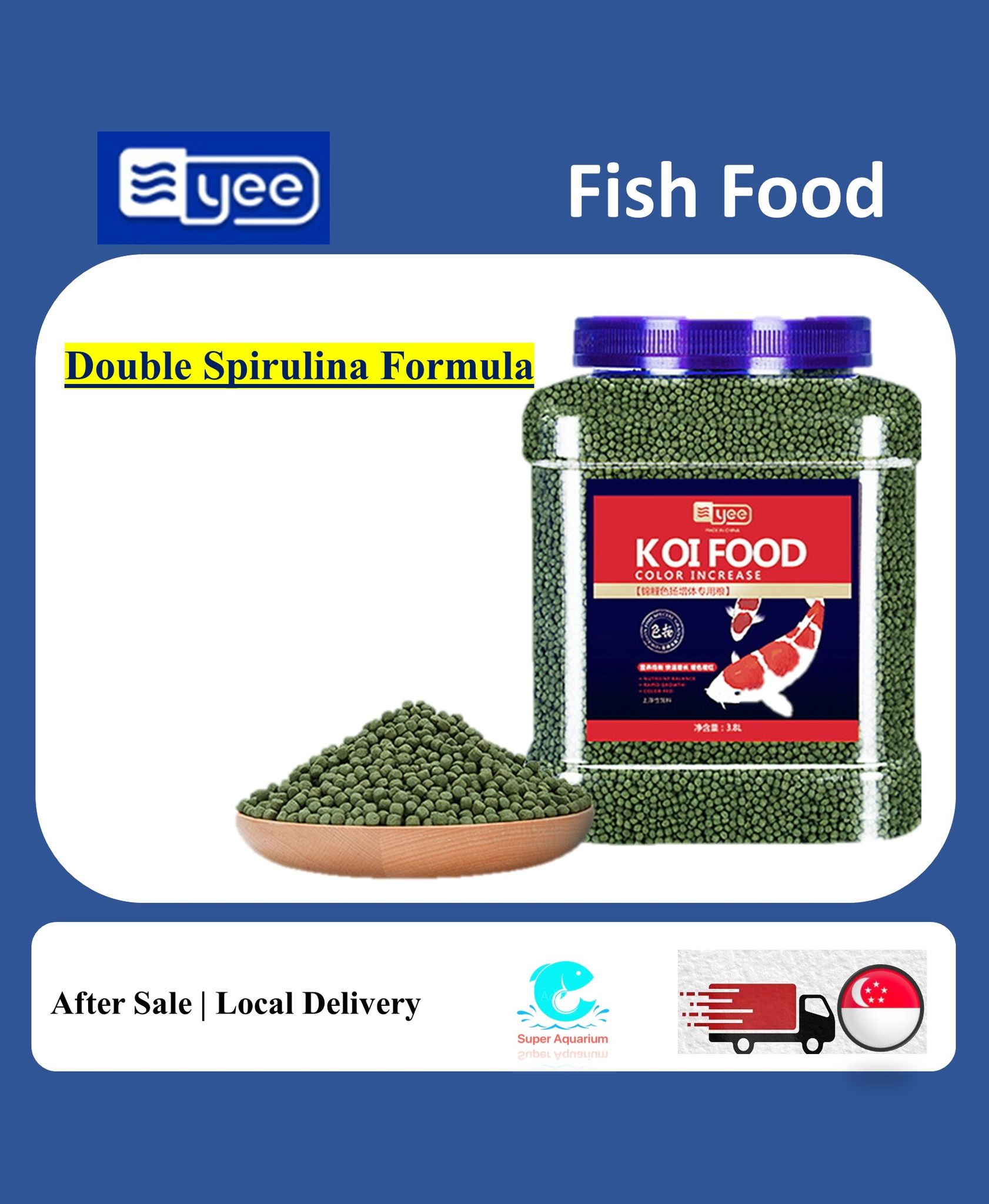 YEE KOI Food, Triple-Effect Fish Food Pellet, KOI Fish Grain To Provide Nutrition & Vitamins, Aquarium Food