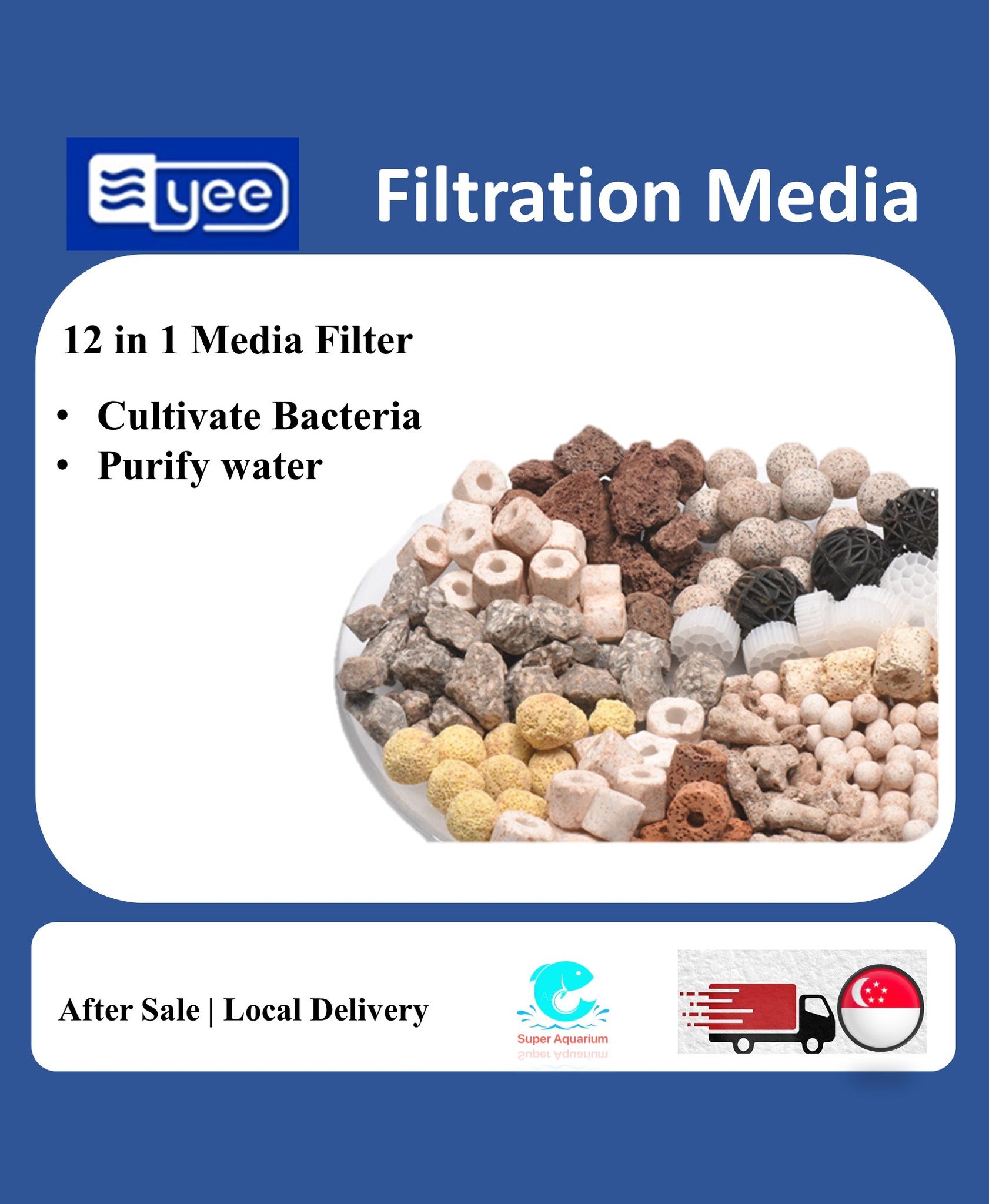 [YEE] Aquarium Biological Filter Media with Mesh Bag for Fish Tank and Pond, Fish Tank Filter