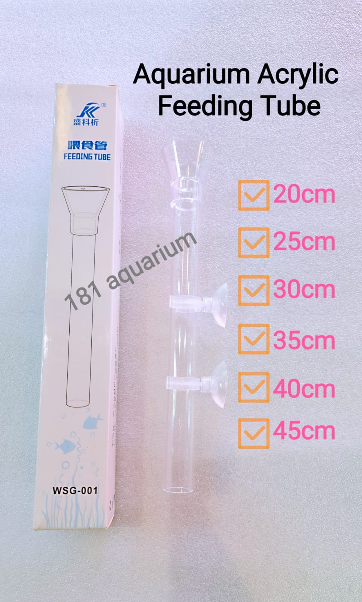 Aquarium Acrylic Feeding Tube [20cm/ 25cm/ 30cm/ 35cm/ 40cm/ 45cm]