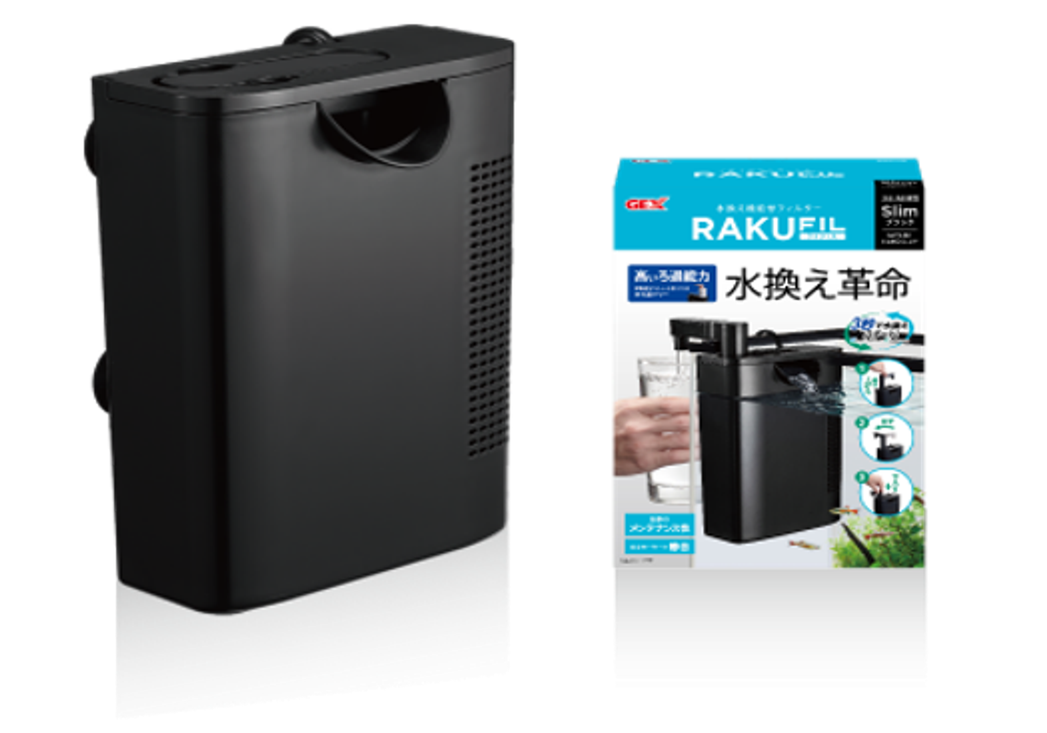 GEX Rakufil Slim Internal Filter (White/ Black) - 180L/Hr - Filter that allows u to change water easier!!!