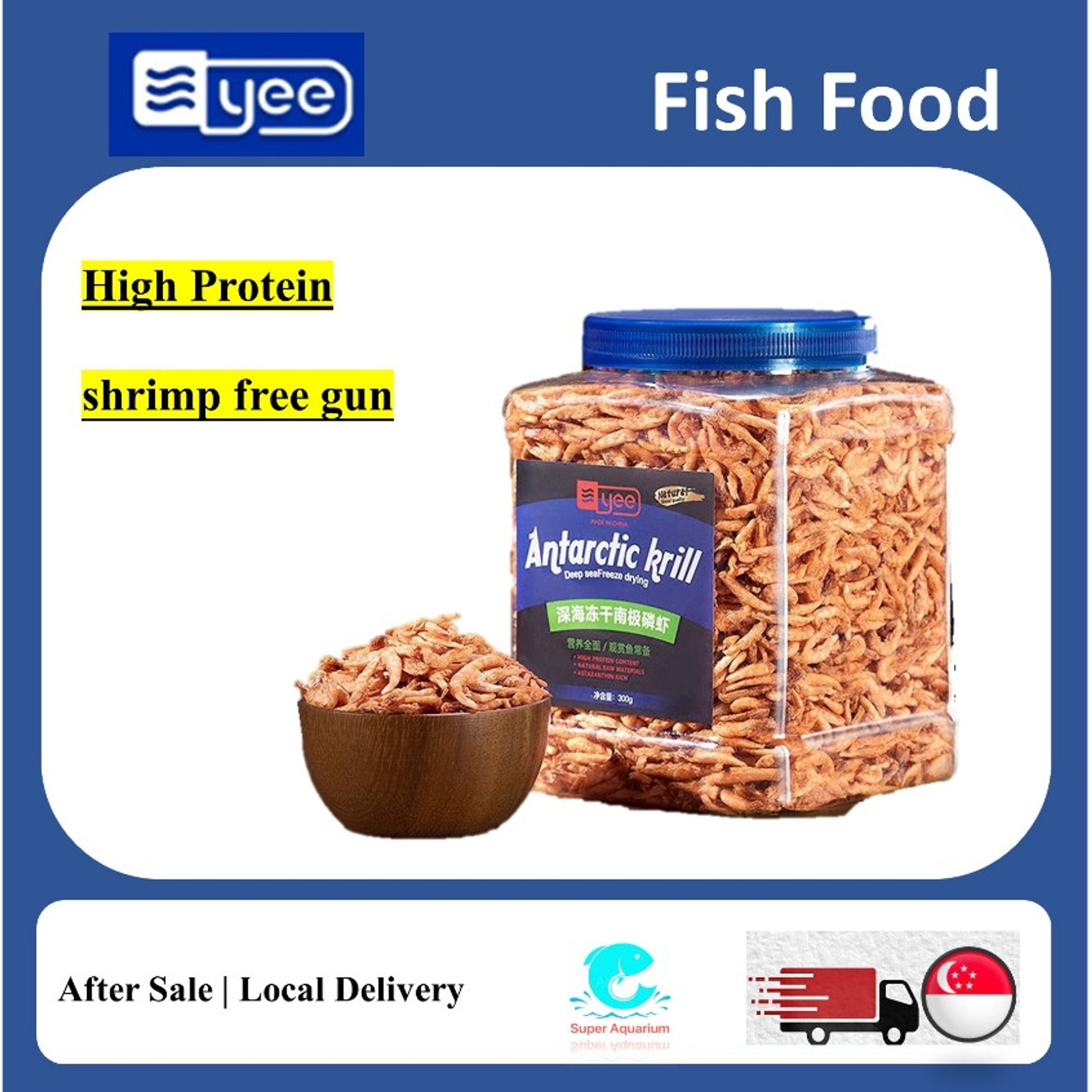 YEE Aquarium Fish Food, Free-Dried Fish Food For Arowana Fish With Natural Astaxanthin & Shrimp Powder To Enhance Color