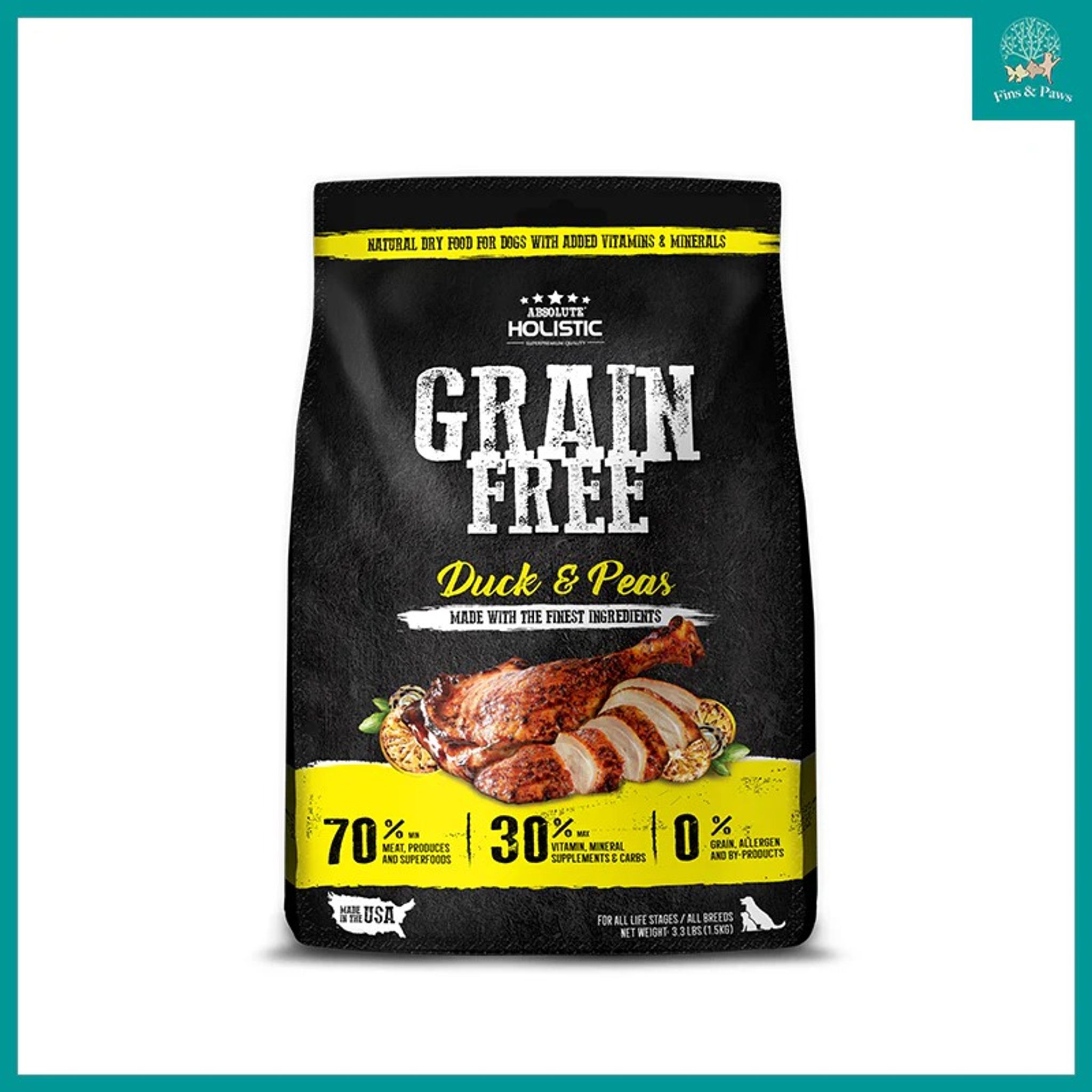 [Absolute Holistic] Grain Free Dry Dog Food 3.3lbs/1.5kg