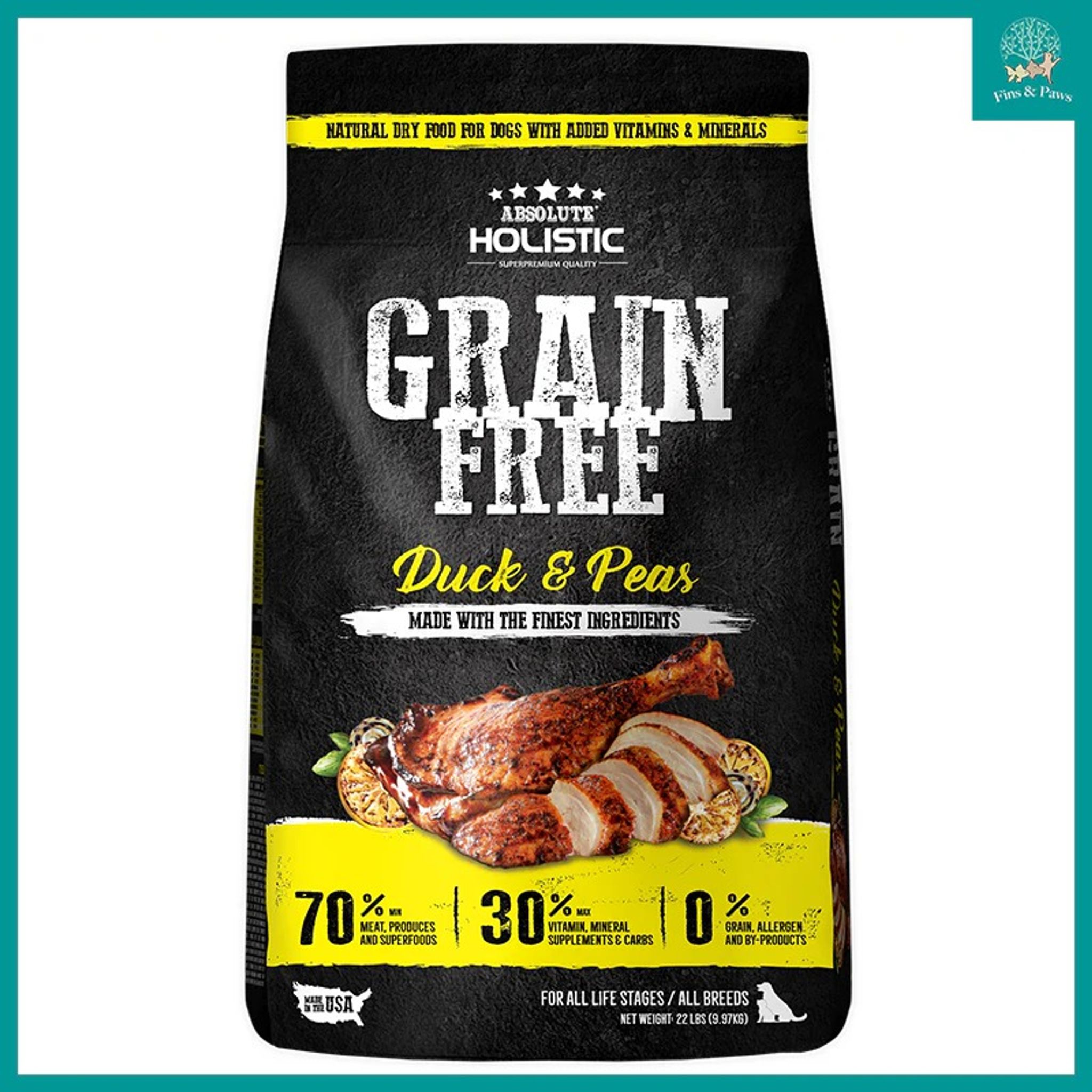 [Absolute Holistic] Grain Free Dry Dog Food 22lbs/9.9kg
