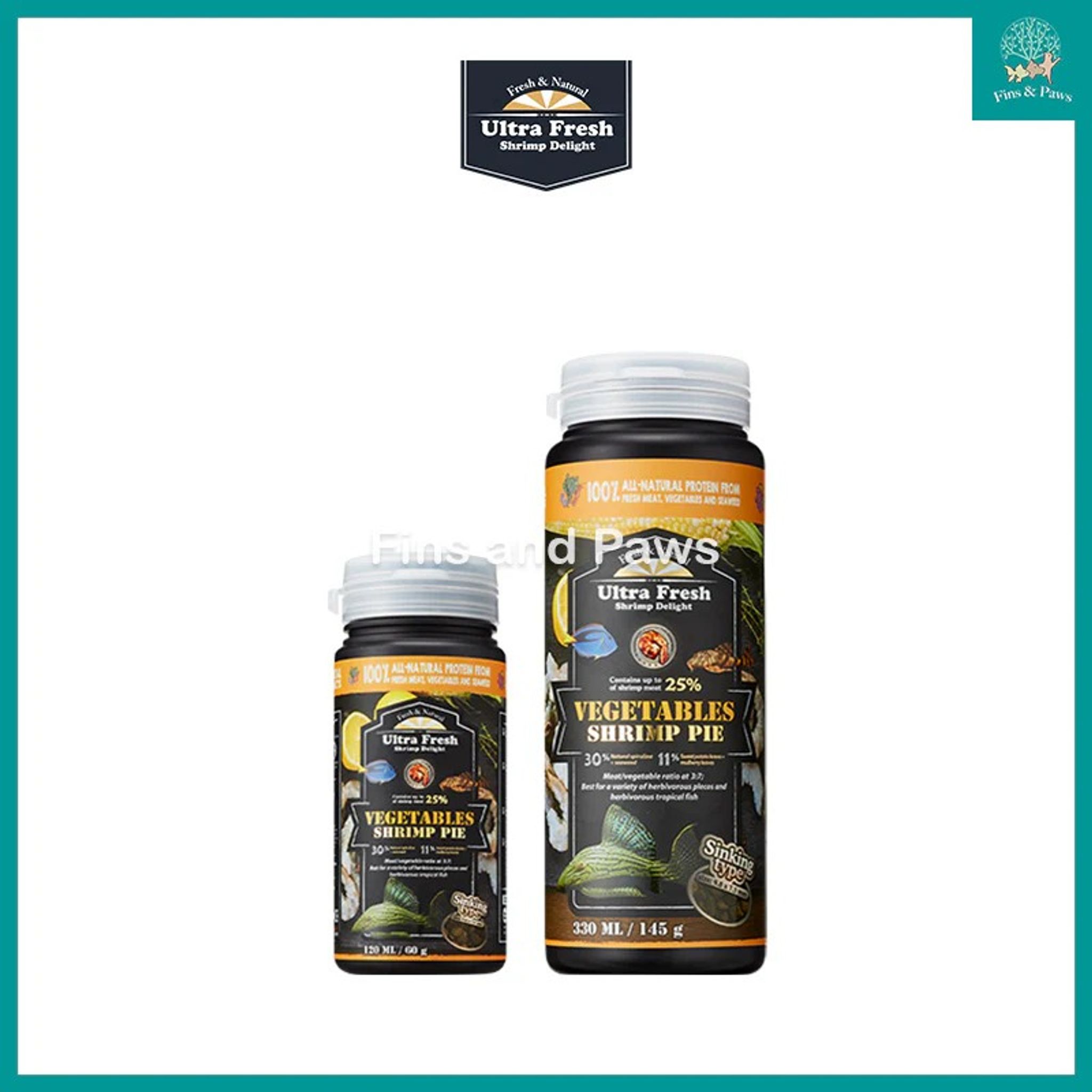 [Azoo Ultra Fresh] Vegetables Shrimp Pie for herbivorous plecos and tropical fish (Sinking Type)