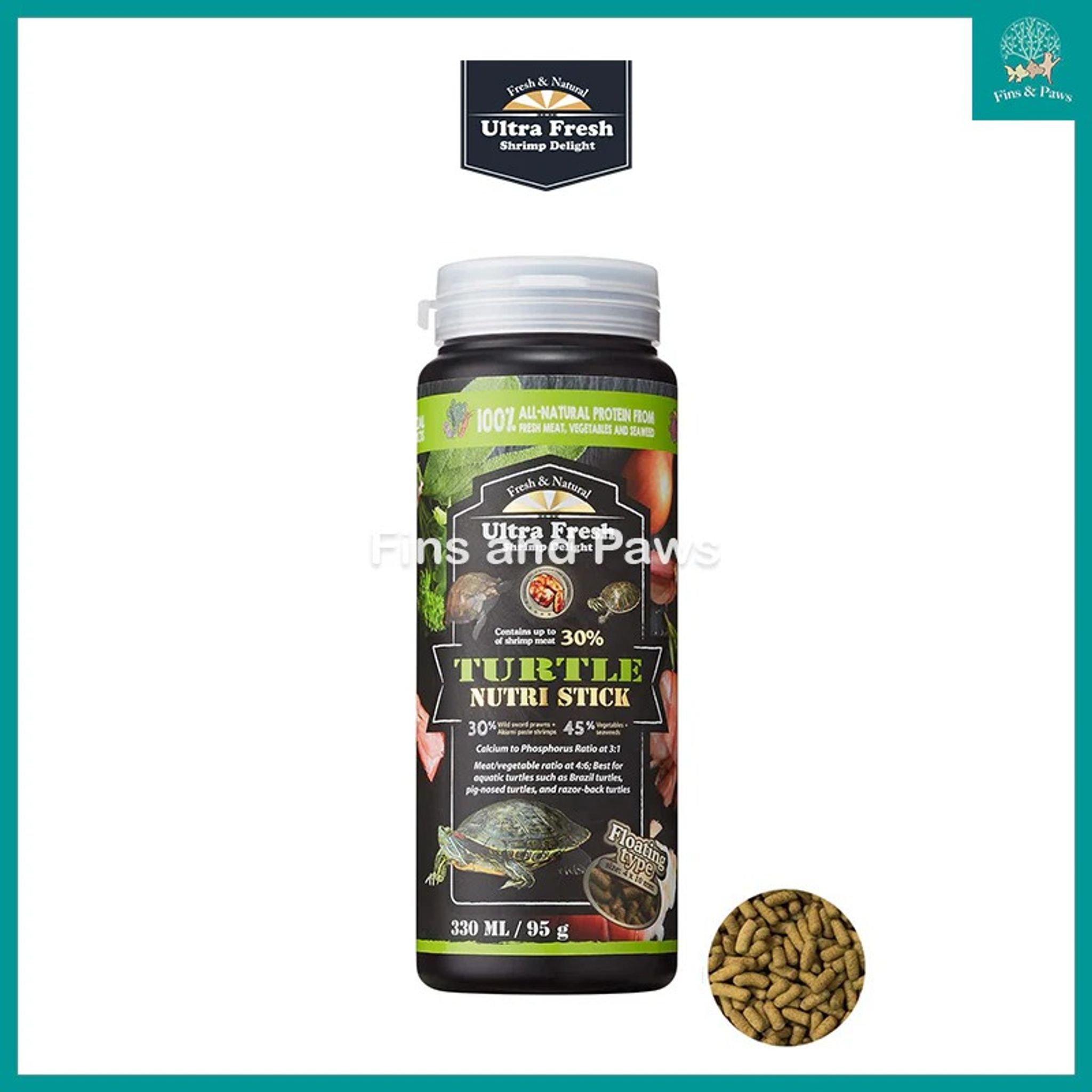[Azoo Ultra Fresh] Turtle Nutri Stick Pellet 95g (330ml)(Floating Type)