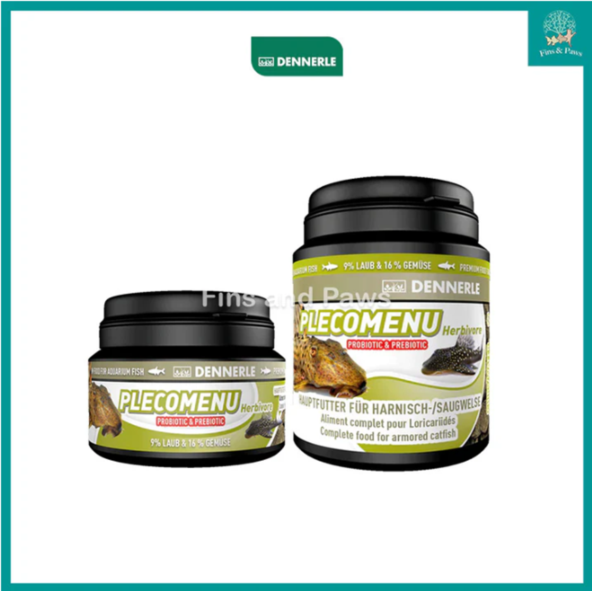 [Dennerle] Pleco Menu Herbivore Wafer Fish Food for Armored Catfish with Probiotic & Prebiotic