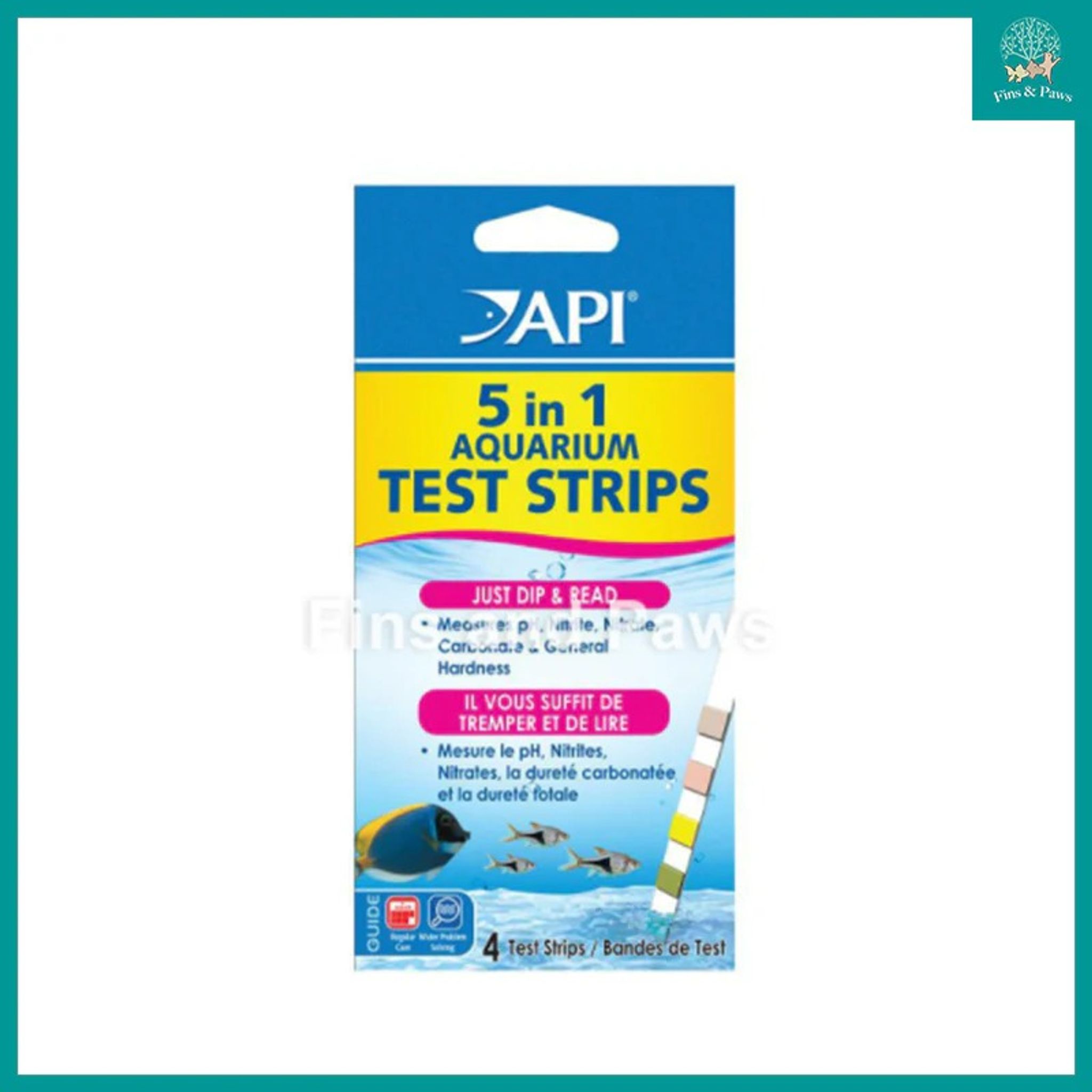 [API] 5-in-1 Aquarium Test Strips (pH, KH, GH, Nitrate, and Nitrite)